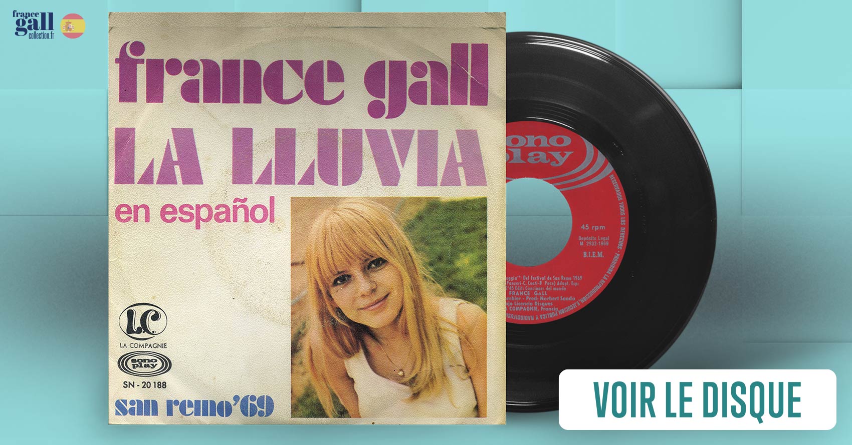 45t - La Lluvia (Sonoplay Espagne 🇪🇸) - 1969 - France Gall