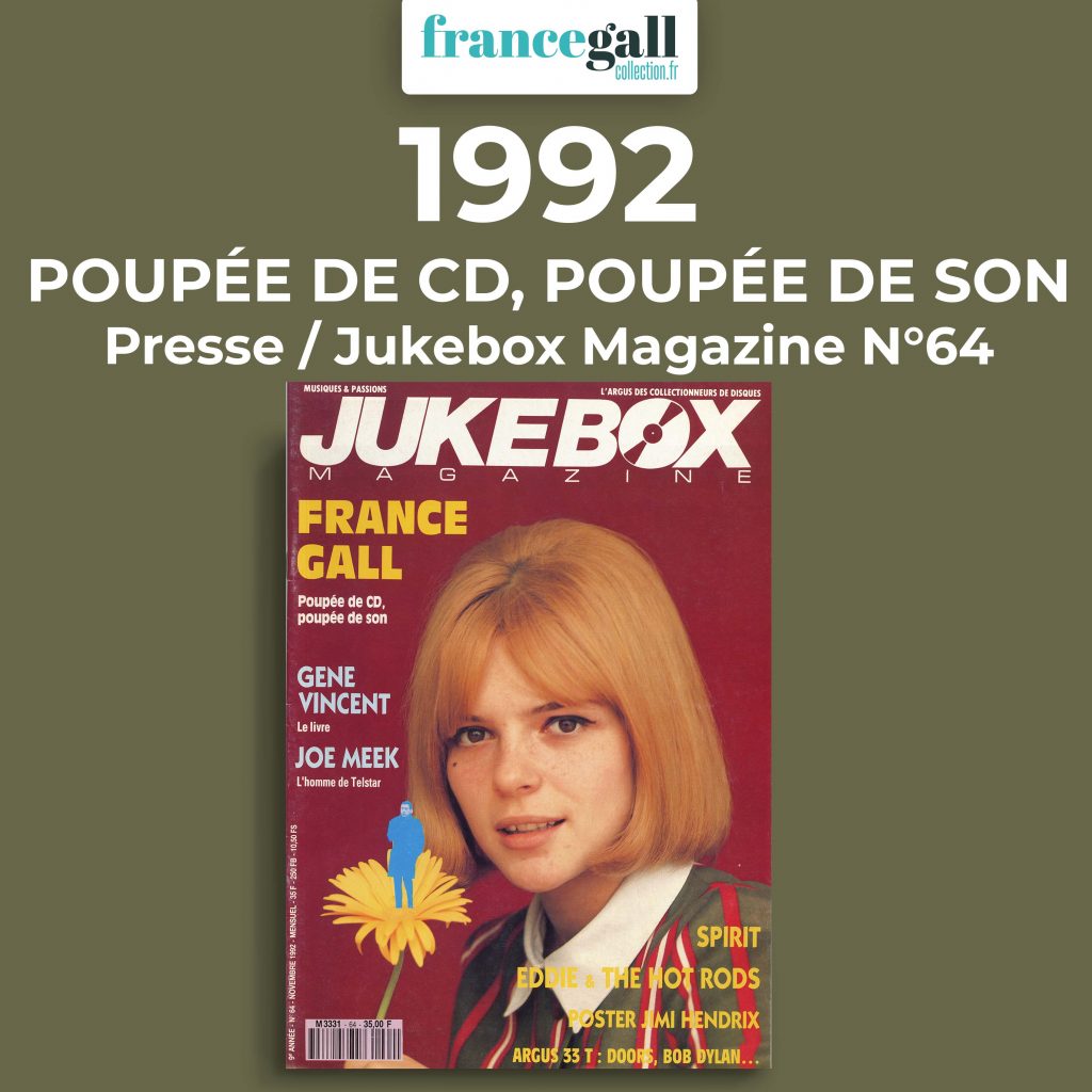 France Gall - Presse - Jukebox n° 64 / Novembre 1992