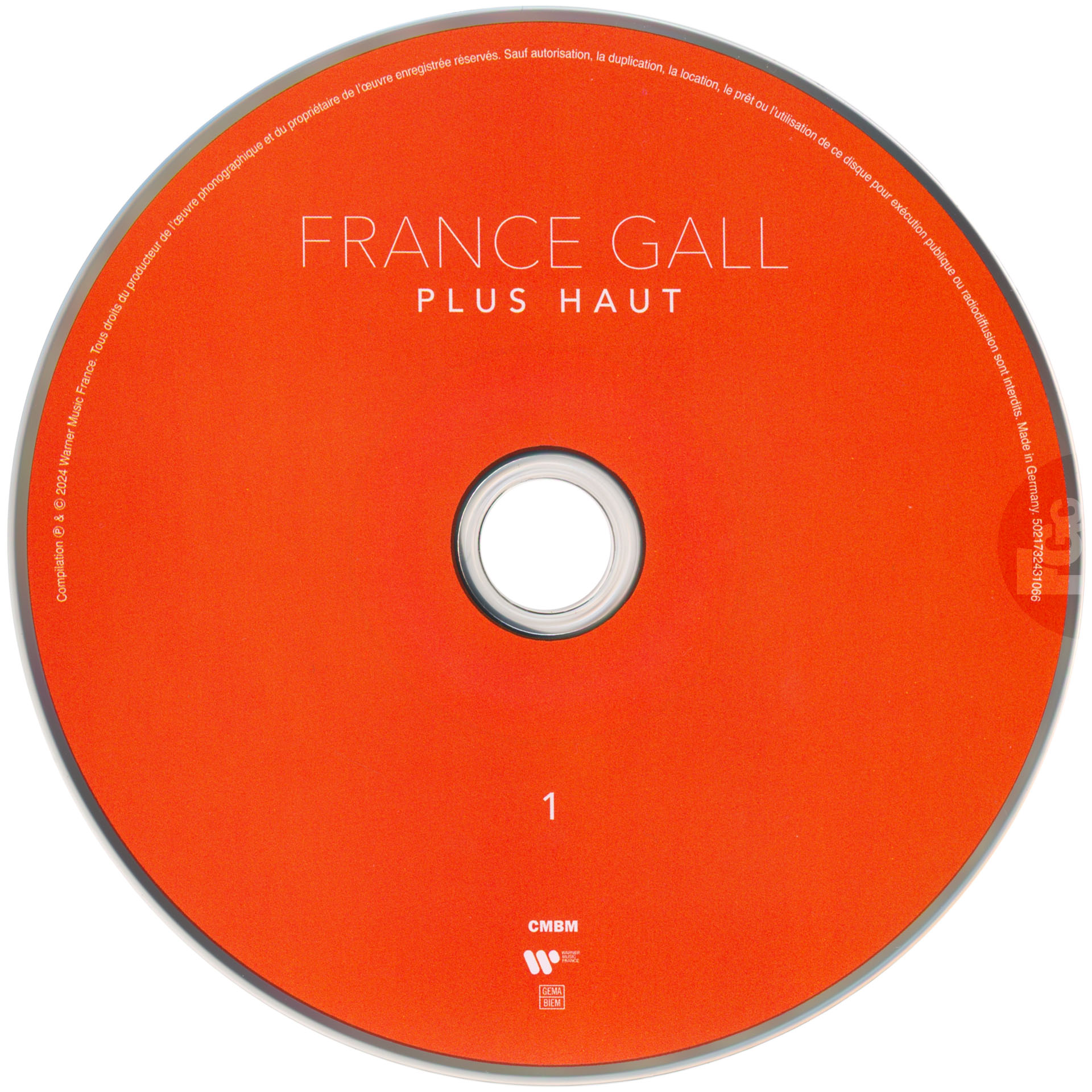 Édition 3CD du Best Of Plus haut de France Gall paru le 8 novembre 2024 qui regroupe 56 titres édités entre 1974 et 2024 avec un titre inédit La prisonnière.