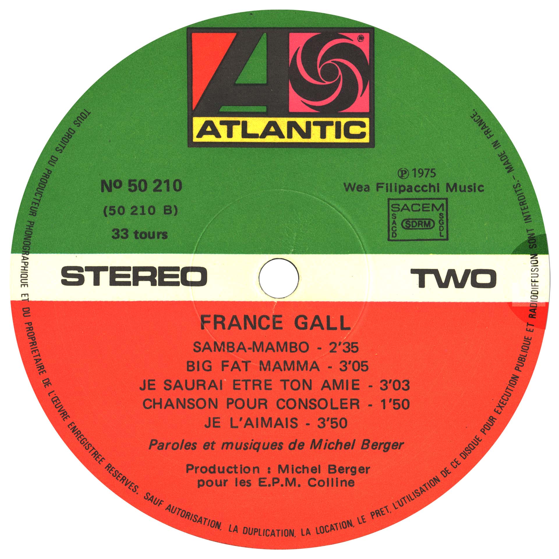 France Gall | 33 tours pochette brillante 1976 | 10 titres dont La déclaration d’amour et Comment lui dire | Pressage français Atlantic 50 210