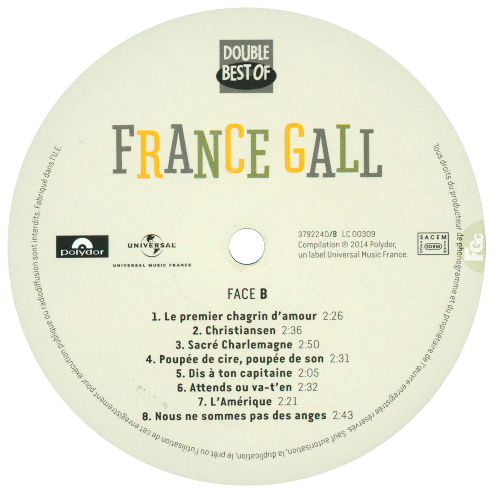 Double vinyle 33t 2014 avec 32 chansons Philips de France Gall entre 1963 et 1968 – francegallcollection.fr