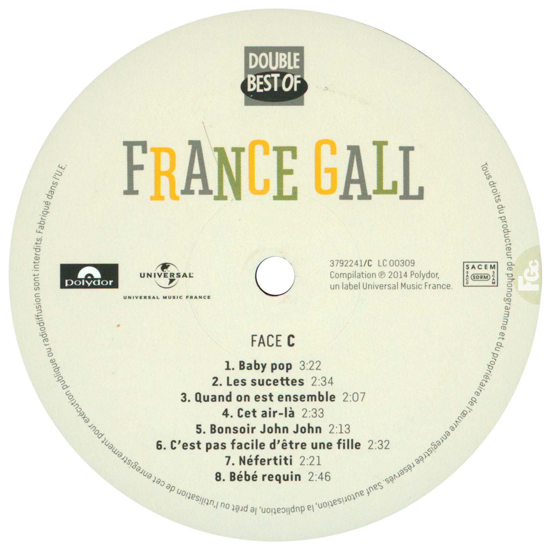 Double vinyle 33t 2014 avec 32 chansons Philips de France Gall entre 1963 et 1968 – francegallcollection.fr