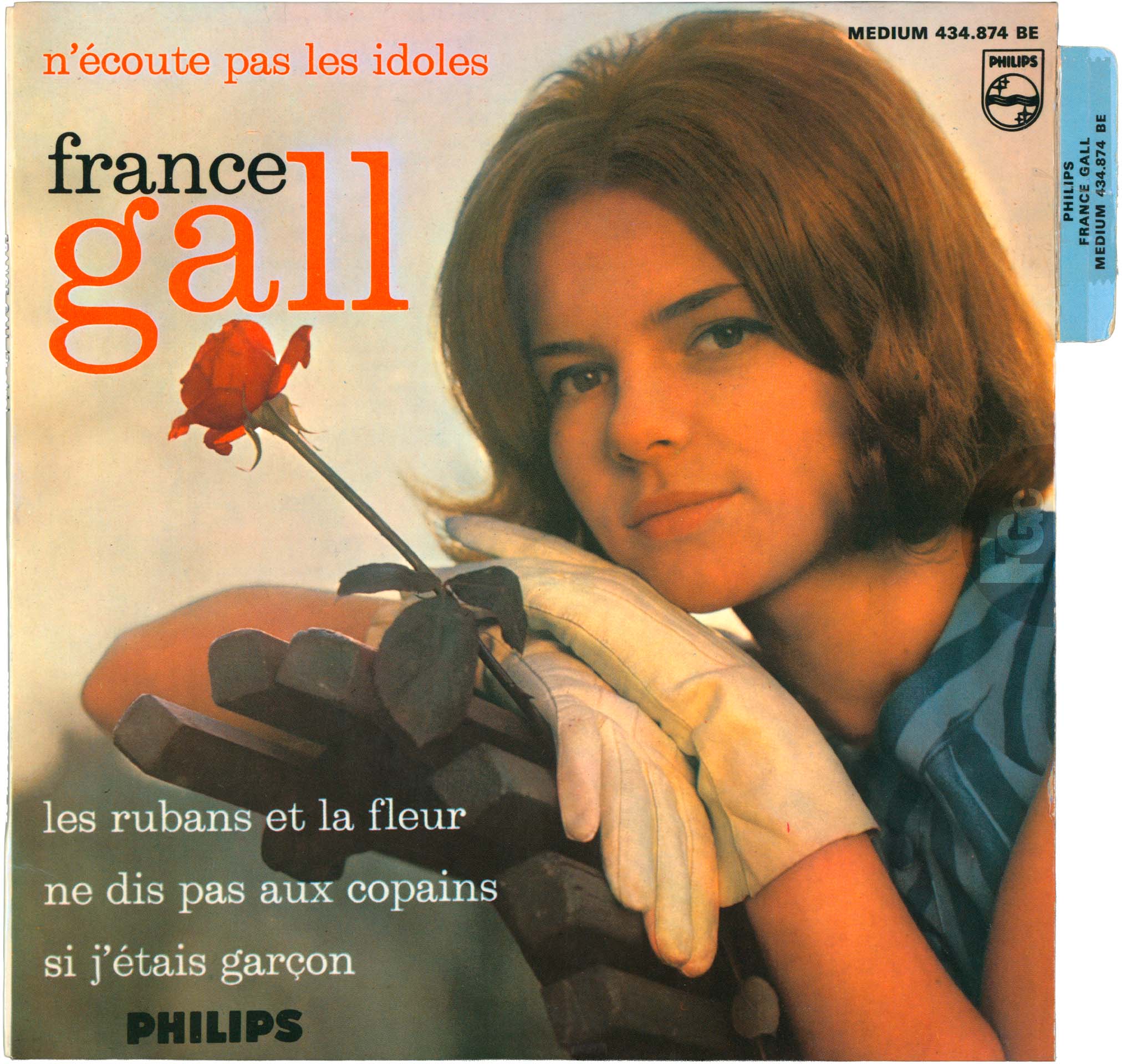 France Gall N’écoute pas les idoles Super 45 tours Philips 1964, pochette Daniel Lorieux – francegallcollection.fr