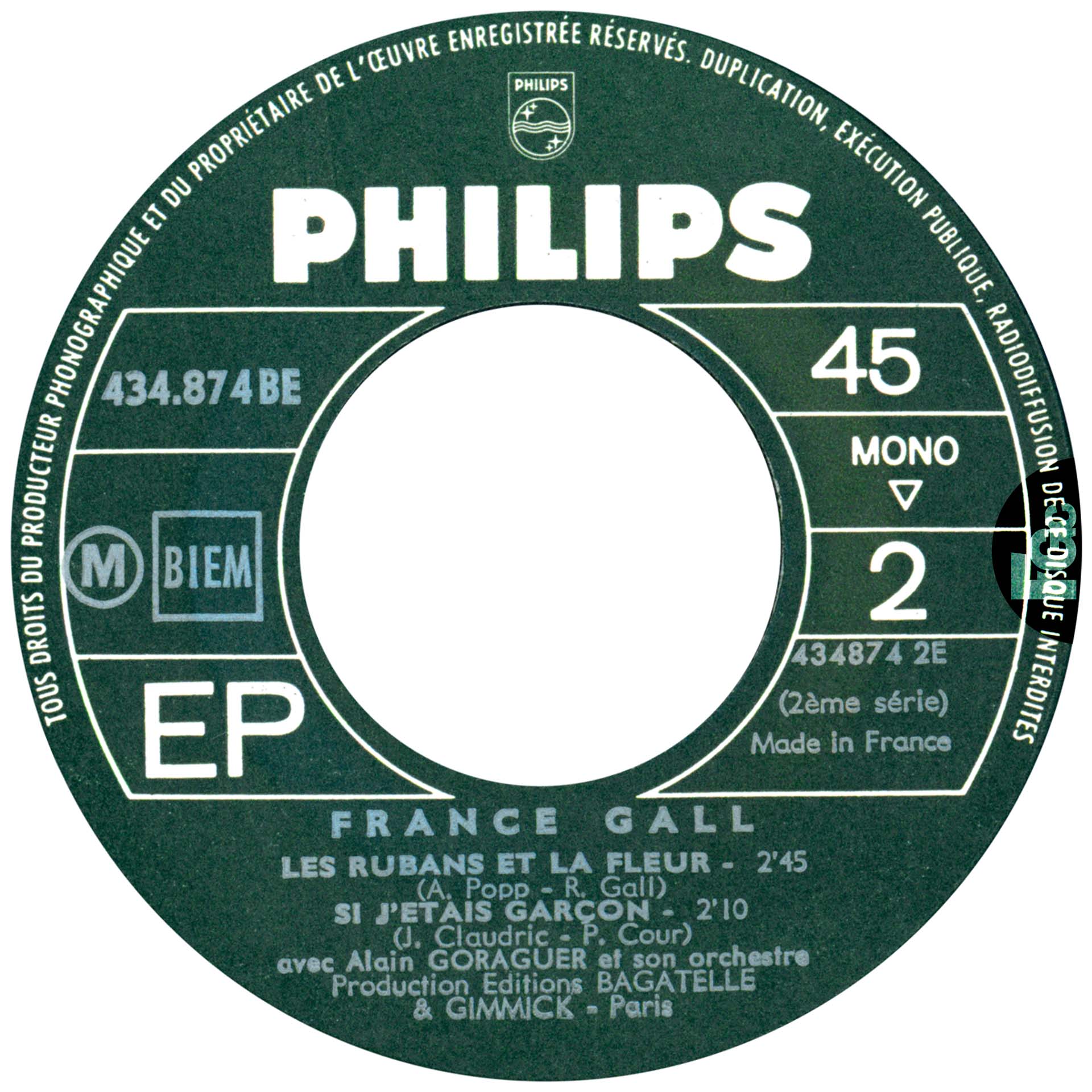 France Gall N’écoute pas les idoles Super 45 tours Philips 1964, pochette Daniel Lorieux – francegallcollection.fr