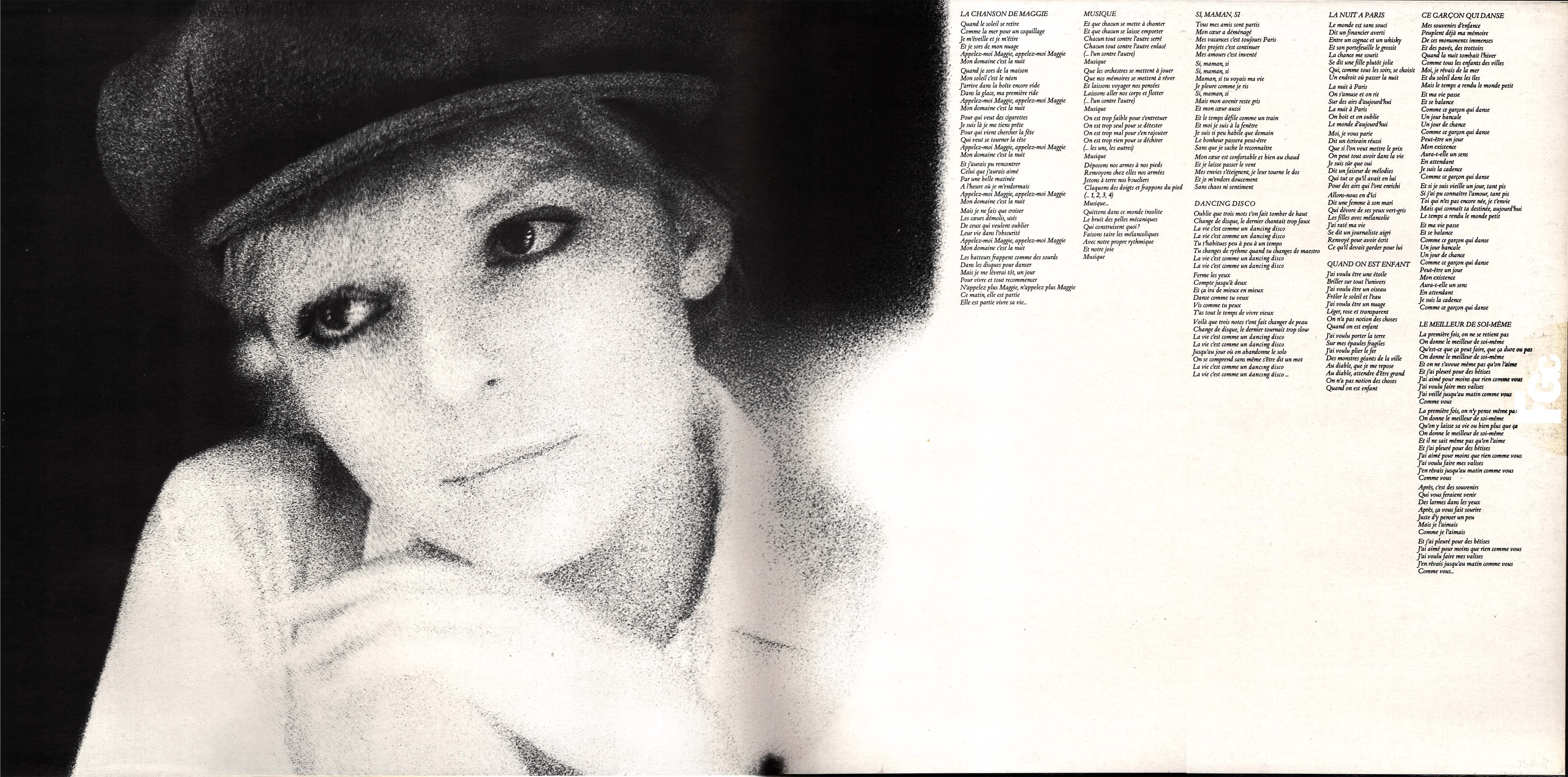 Pochette ouvrante du vinyle Dancing Disco de France Gall, édition française 1977 avec sticker bleu.