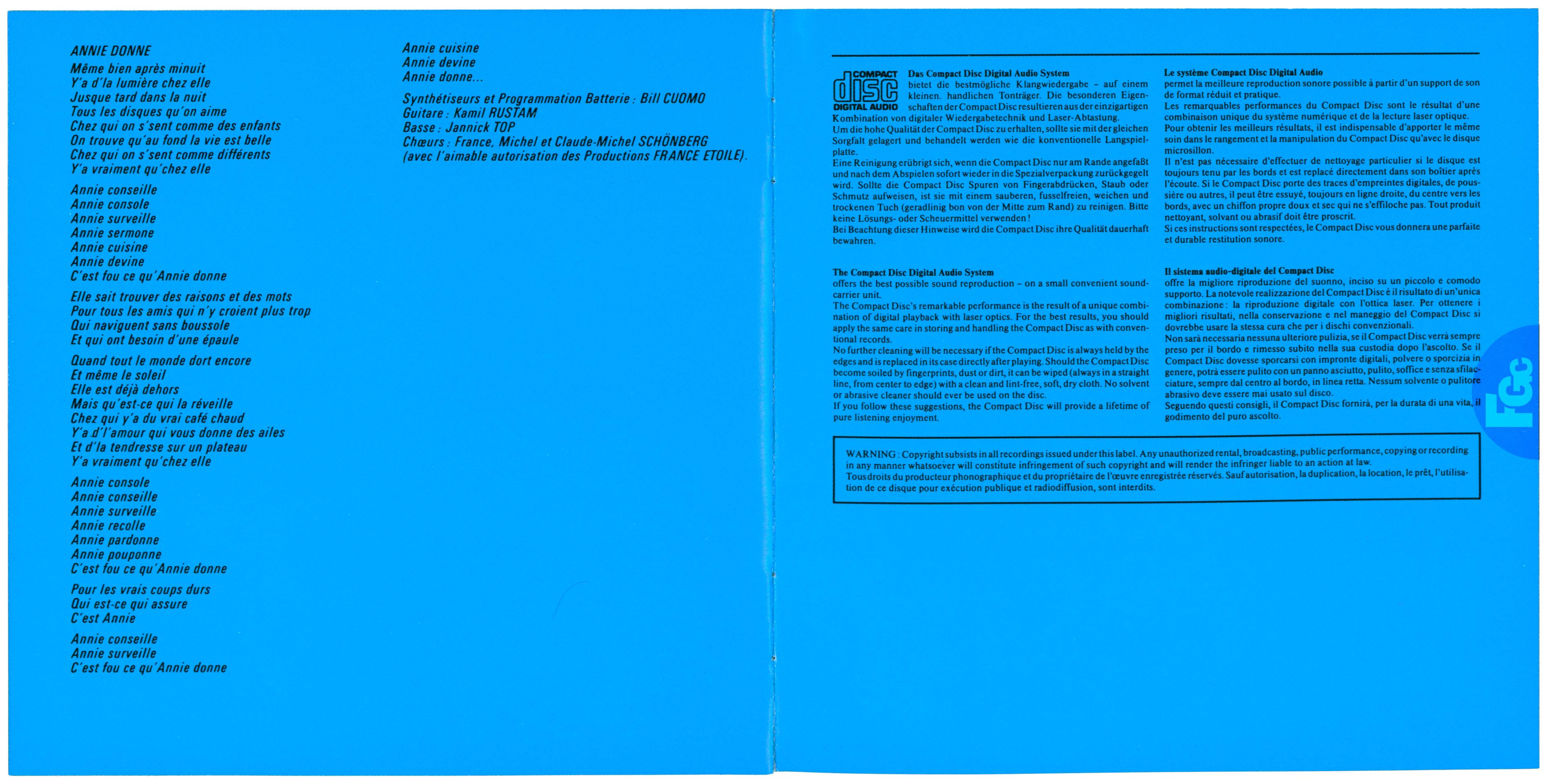 France Gall – CD japonais Débranche ! avec OBI, réédité en 1998 par Warner Music Japan.