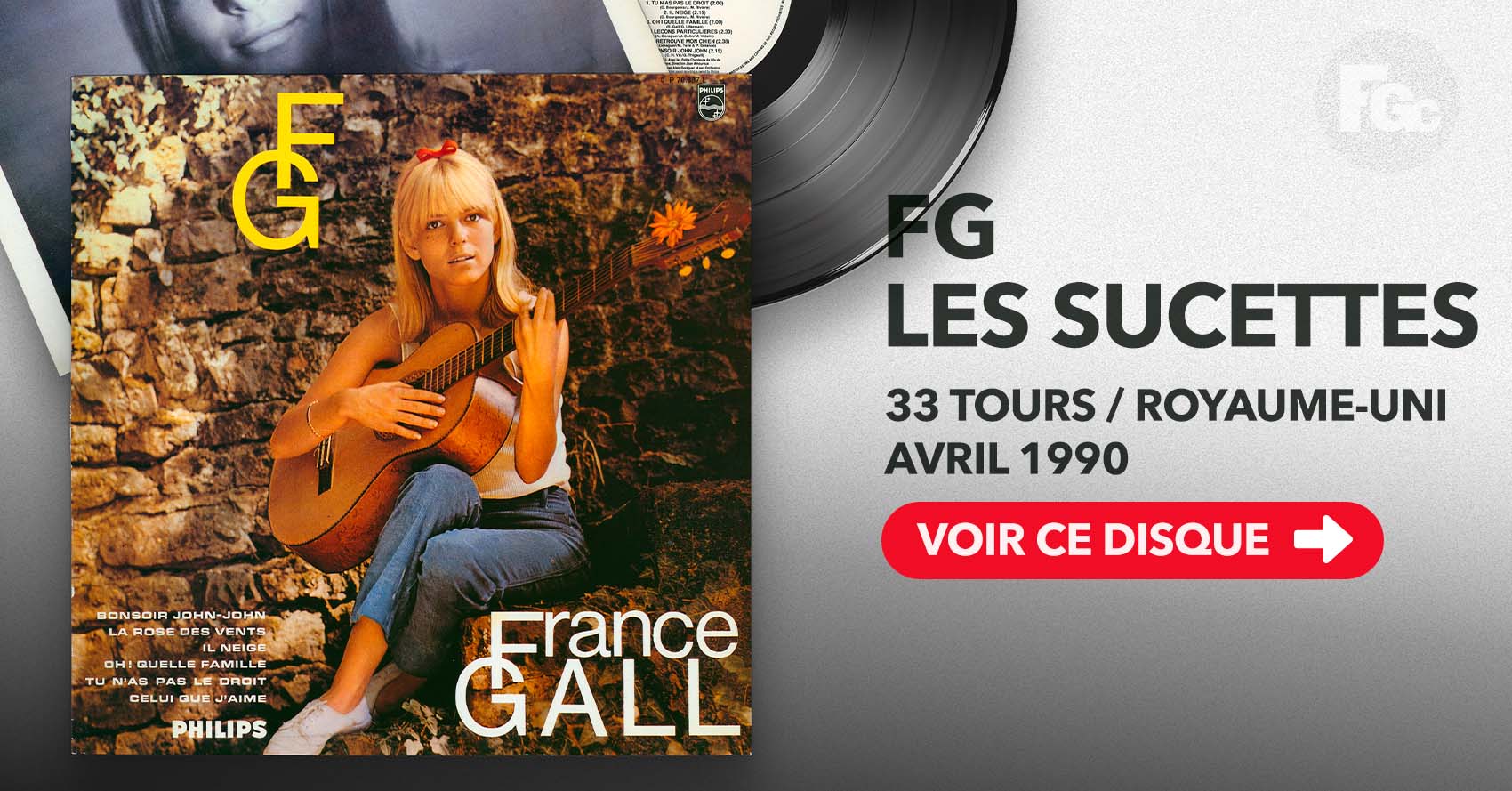 France Gall – Les sucettes – Vinyle UK – 33 tours – 1990