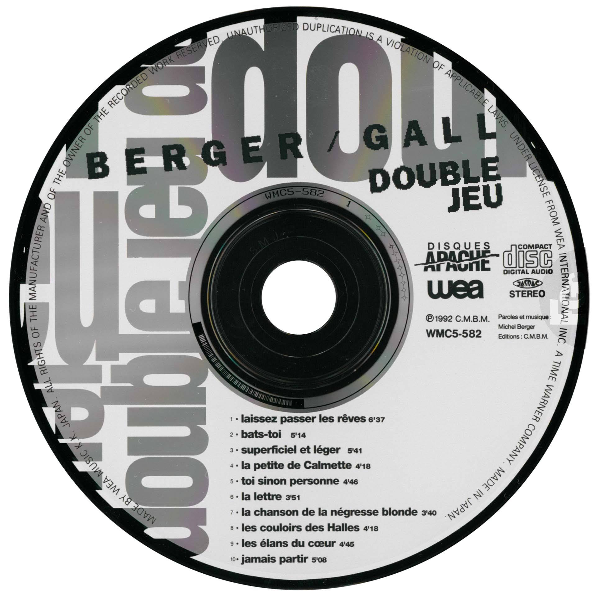 France Gall – CD Double Jeu Japon OBI 1993