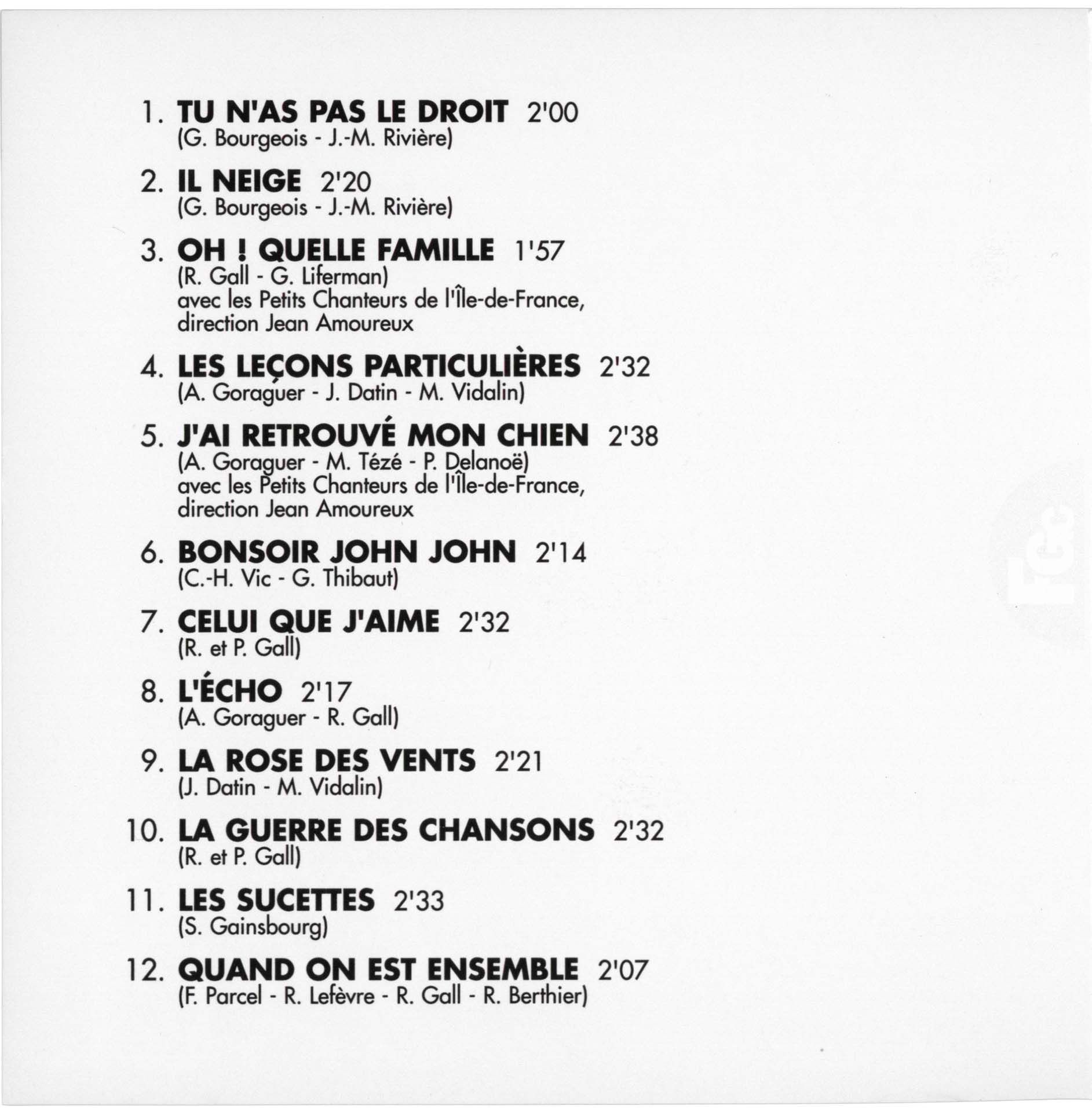 France Gall – Les sucettes – CD – édition France 2000