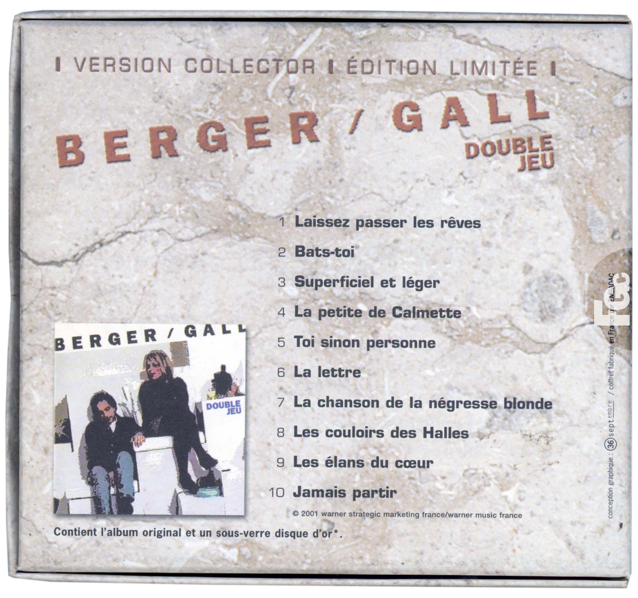 France Gall – CD Collector Double Jeu disque d’or 2001