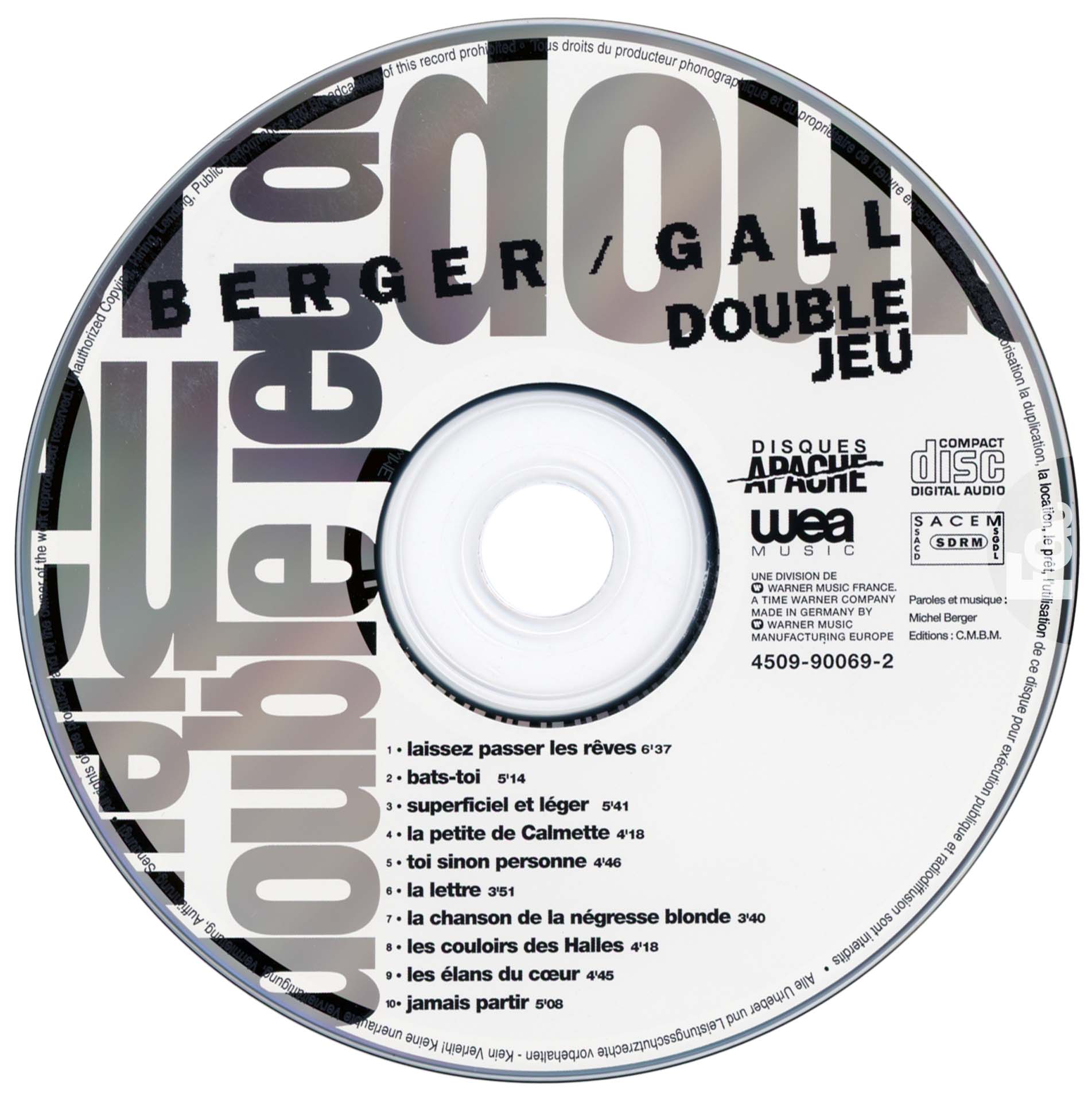 France Gall – CD Collector Double Jeu disque d’or 2001