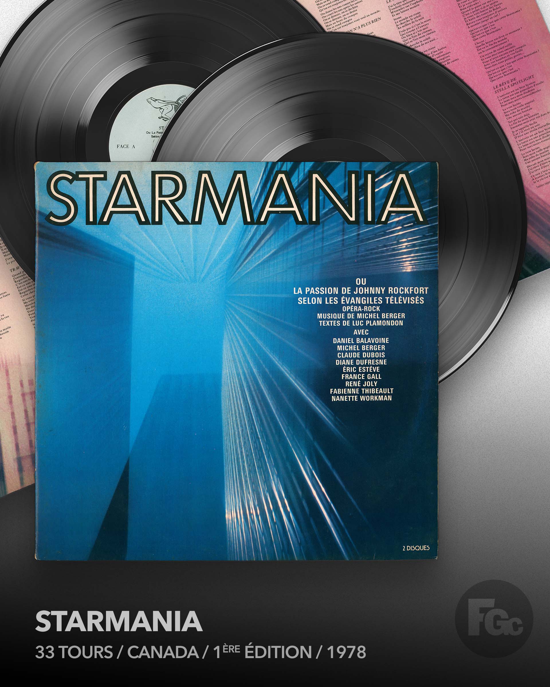Starmania 33 tours ouvrant Canada 1978 première édition.