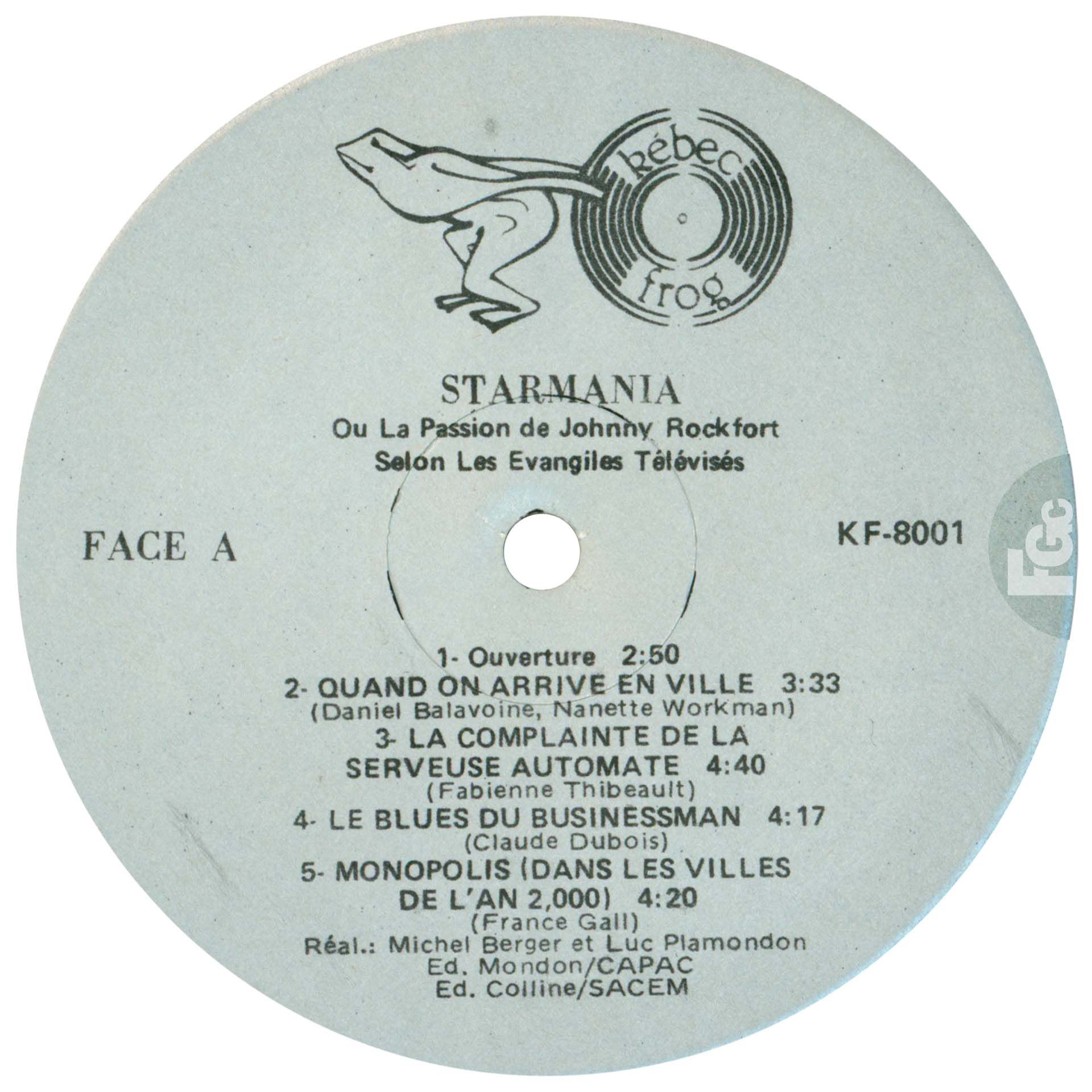 Starmania 33 tours ouvrant Canada 1978 première édition.