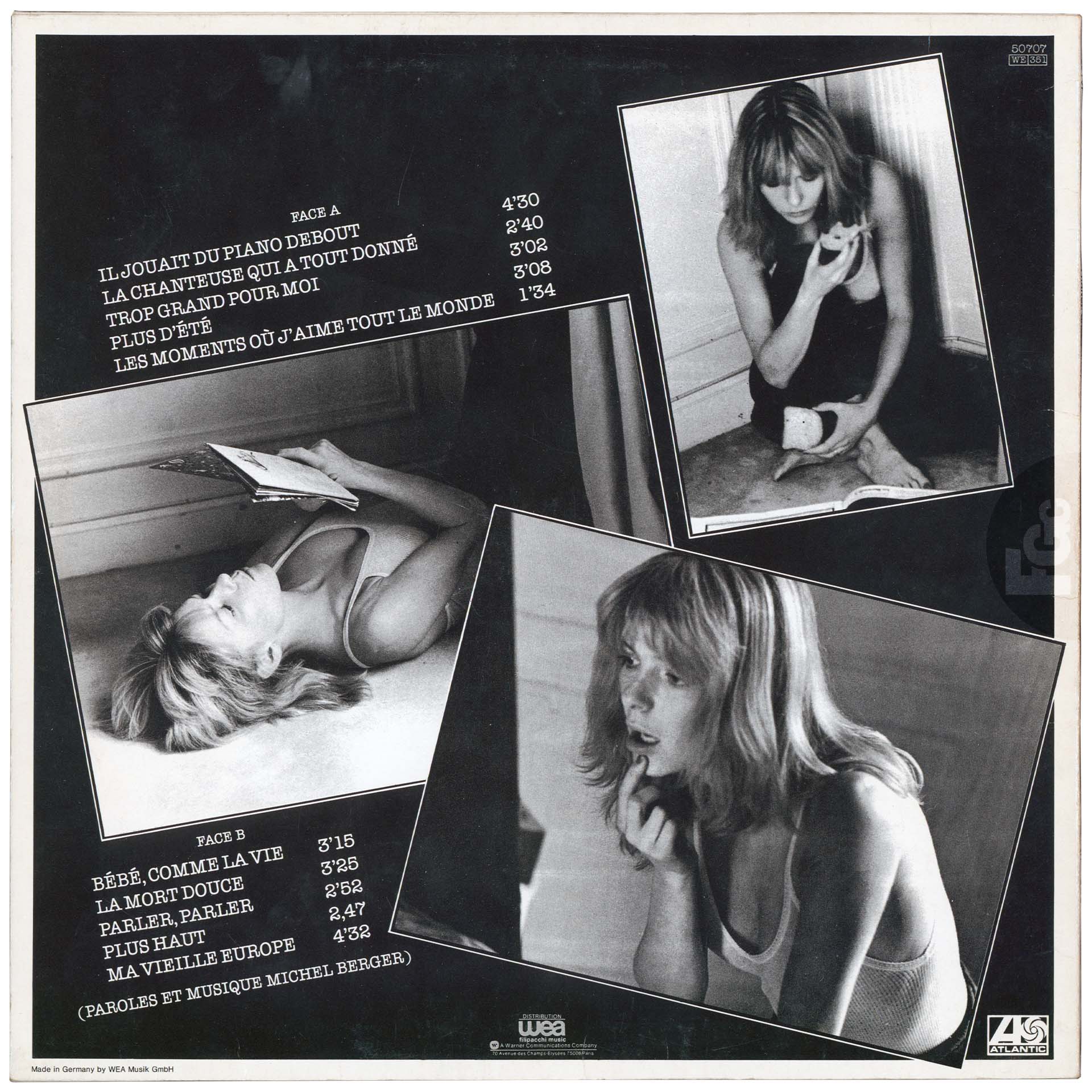 France Gall Paris, France 33 tours Pays-Bas 1980 avec sous-pochette.