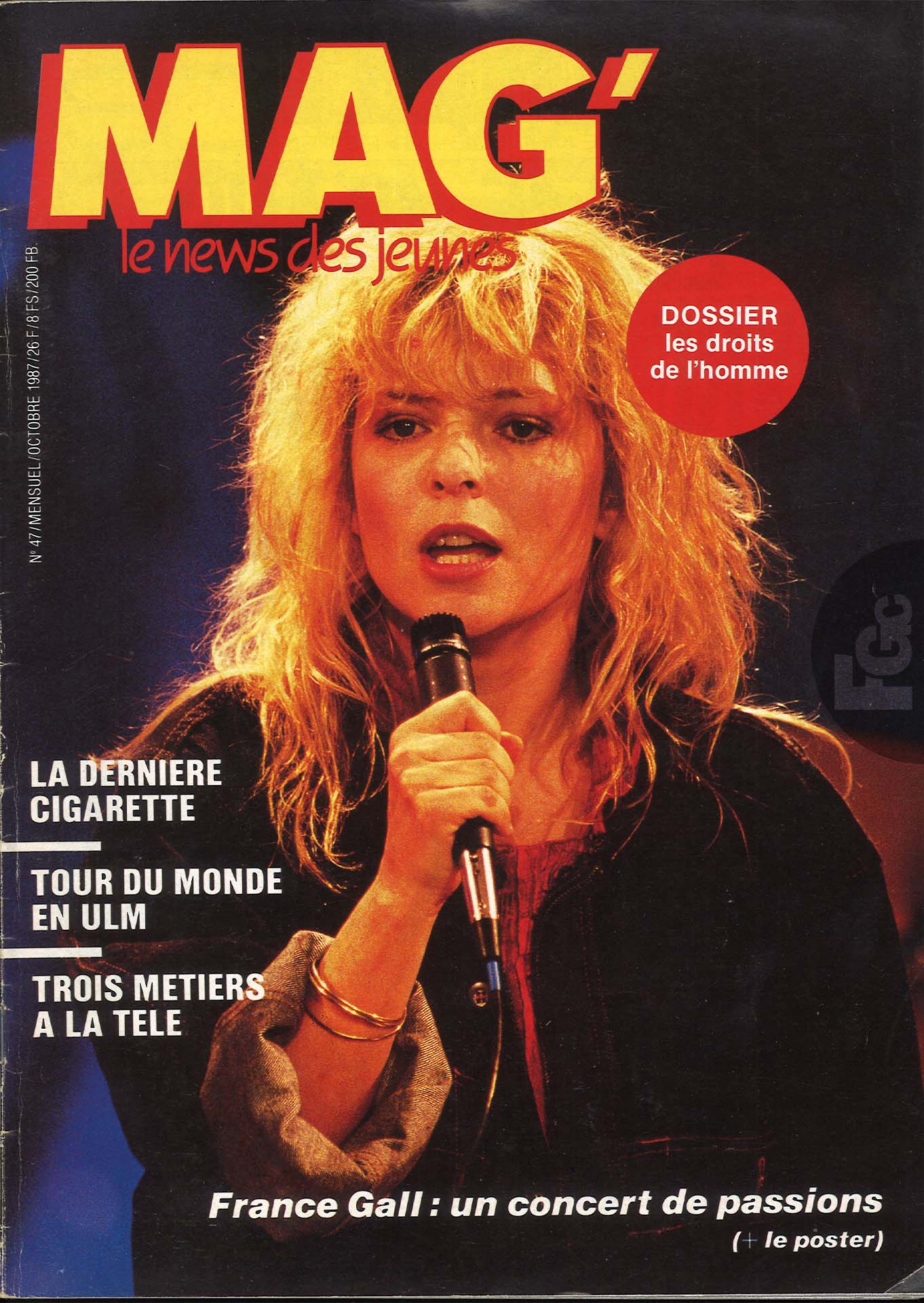 France Gall interview Mag’ octobre 1987 article presse.