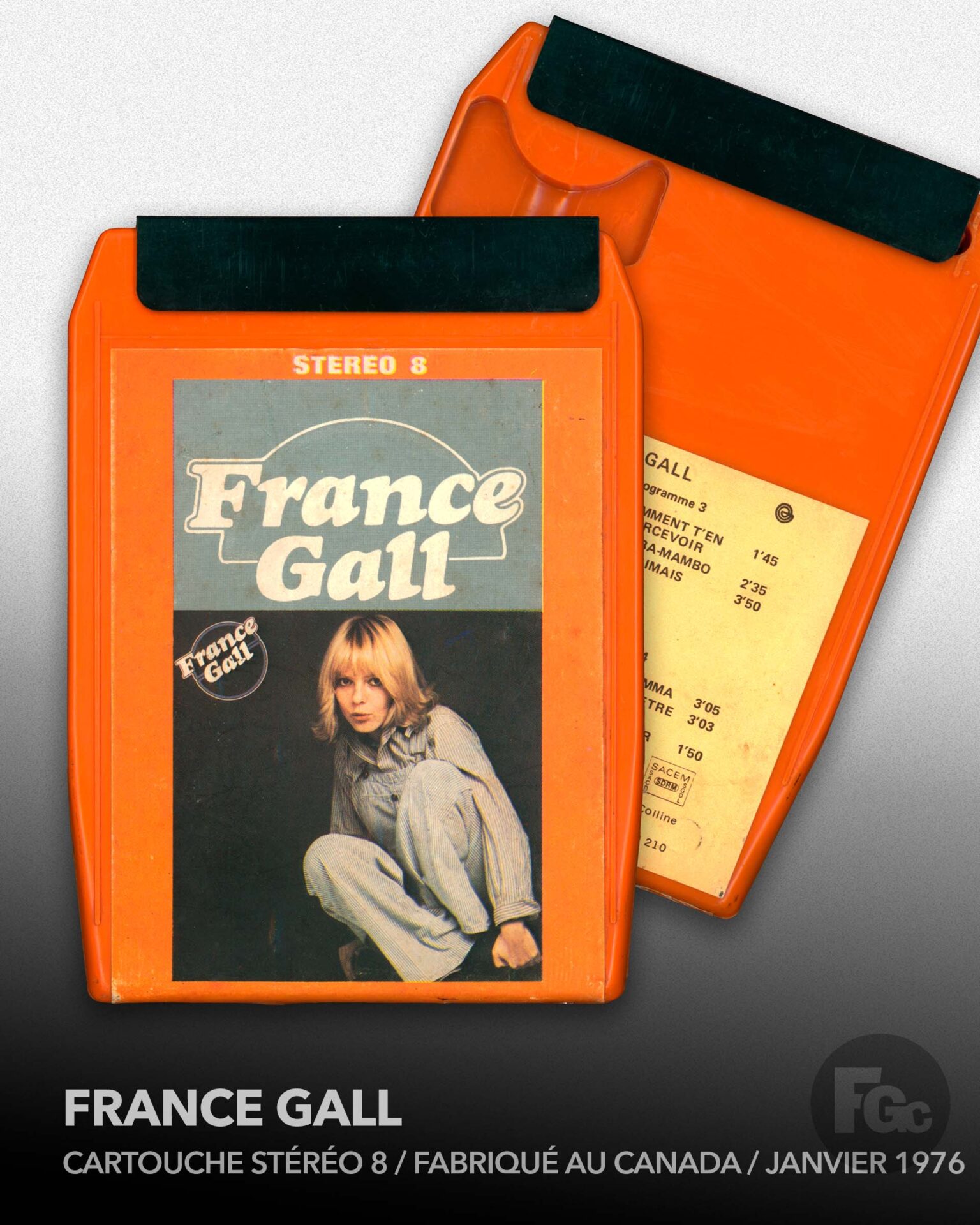 France Gall cartouche 8 pistes Stereo 8 Canada 1976.