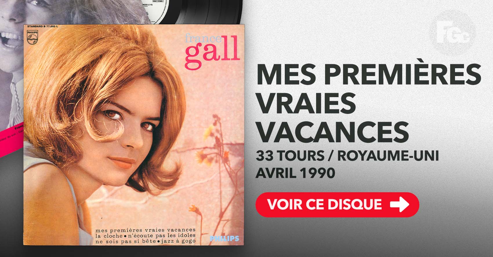 France Gall n°2 Mes premières vraies vacances LP UK 1990.