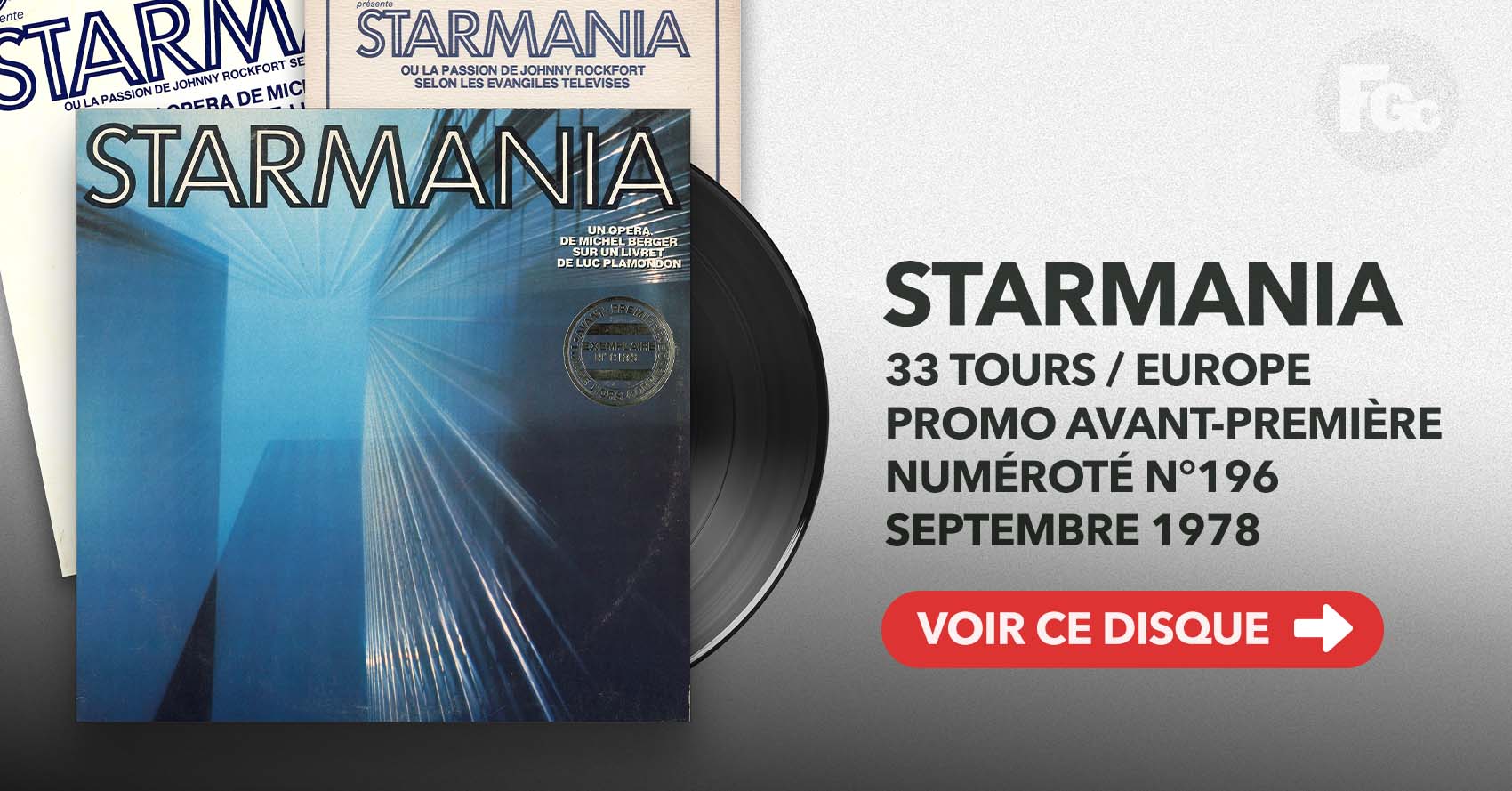 Starmania promo 0196 Allemagne 33 tours 1978.