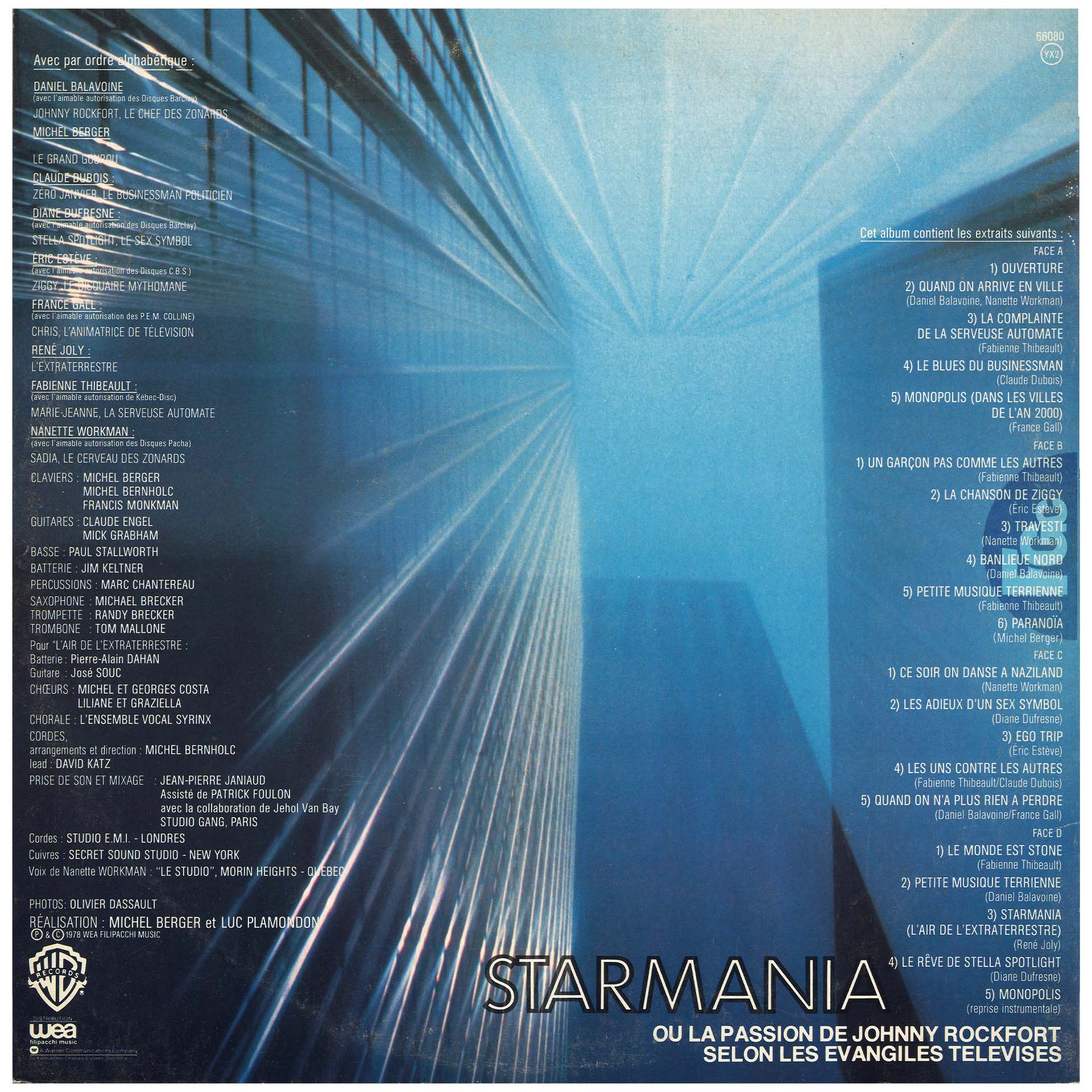 Starmania promo 0196 Allemagne 33 tours 1978.