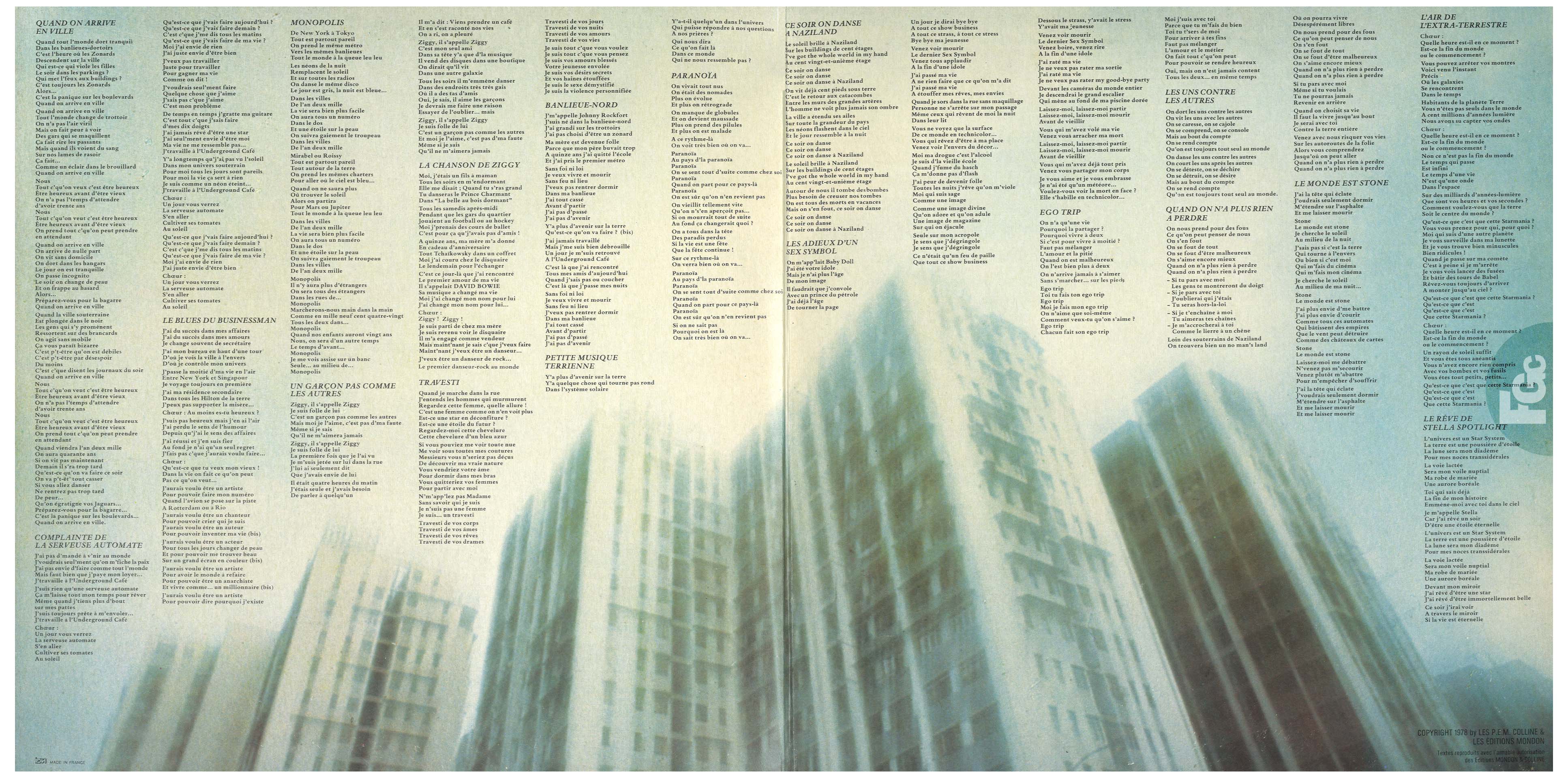 Starmania promo 0196 Allemagne 33 tours 1978.