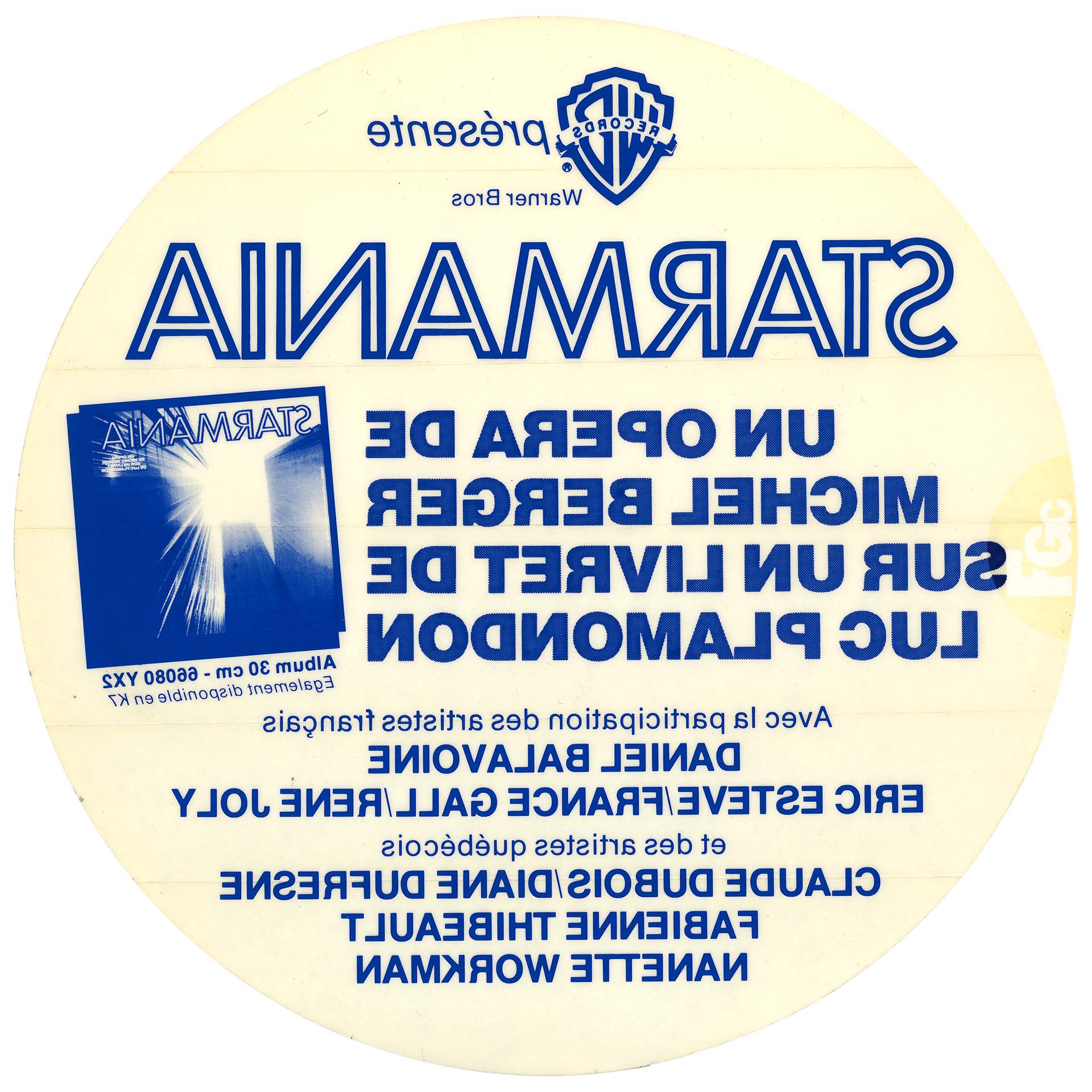 Starmania promo 0196 Allemagne 33 tours 1978.