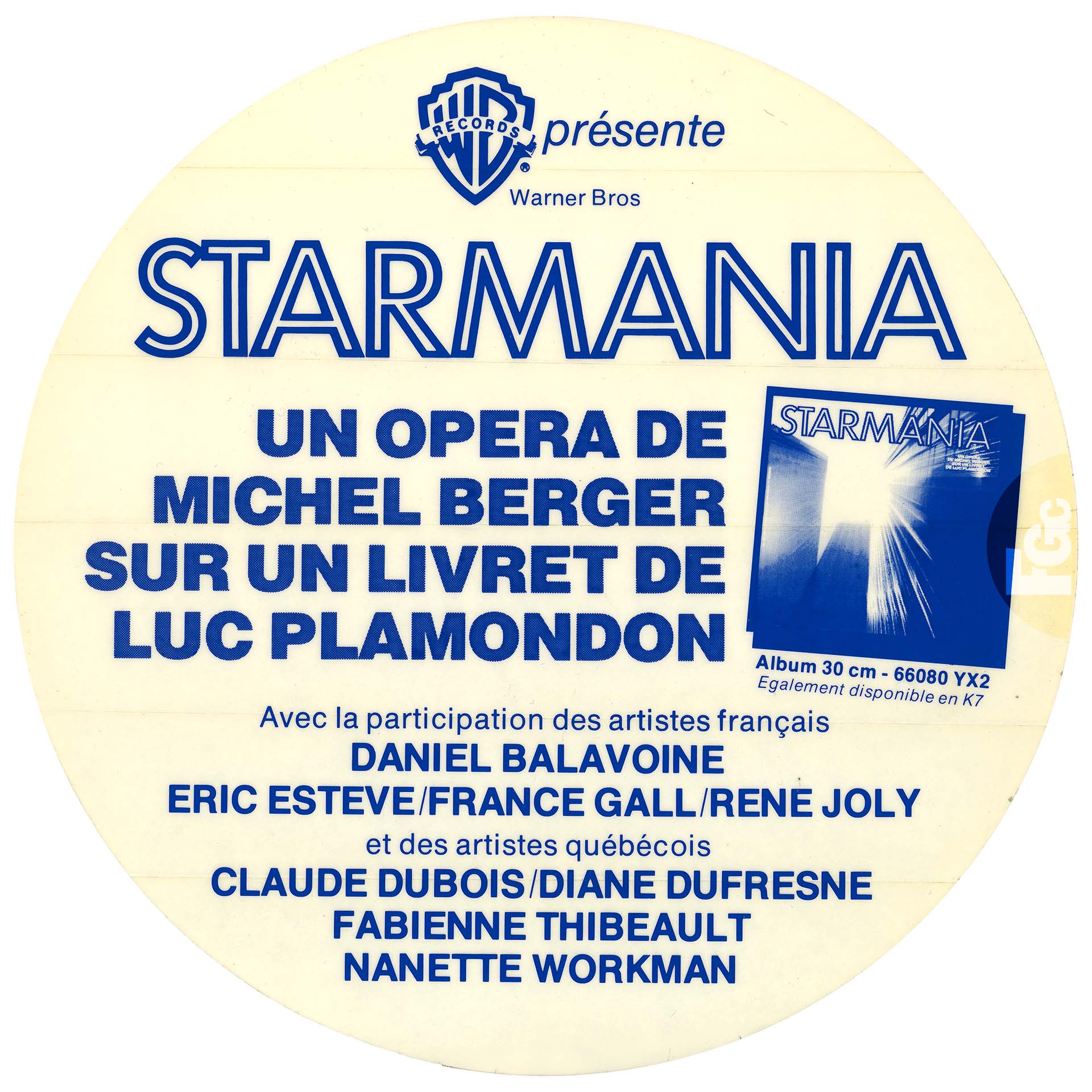 Starmania promo 0196 Allemagne 33 tours 1978.