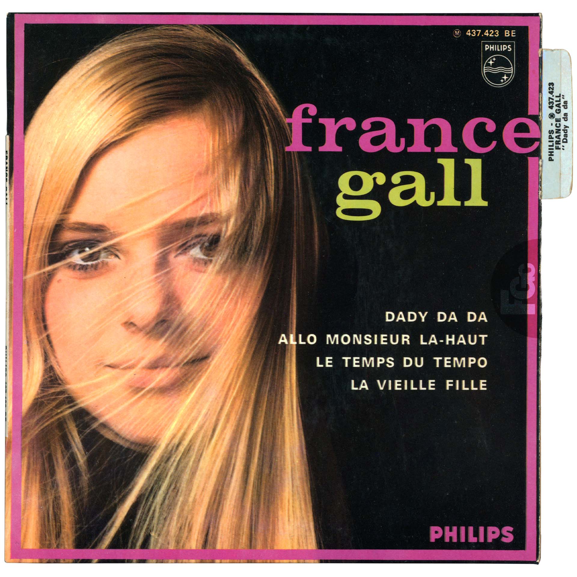 EP -Dady da da- France Gall Philips 437.423 BE 1968 avec languette disquaire