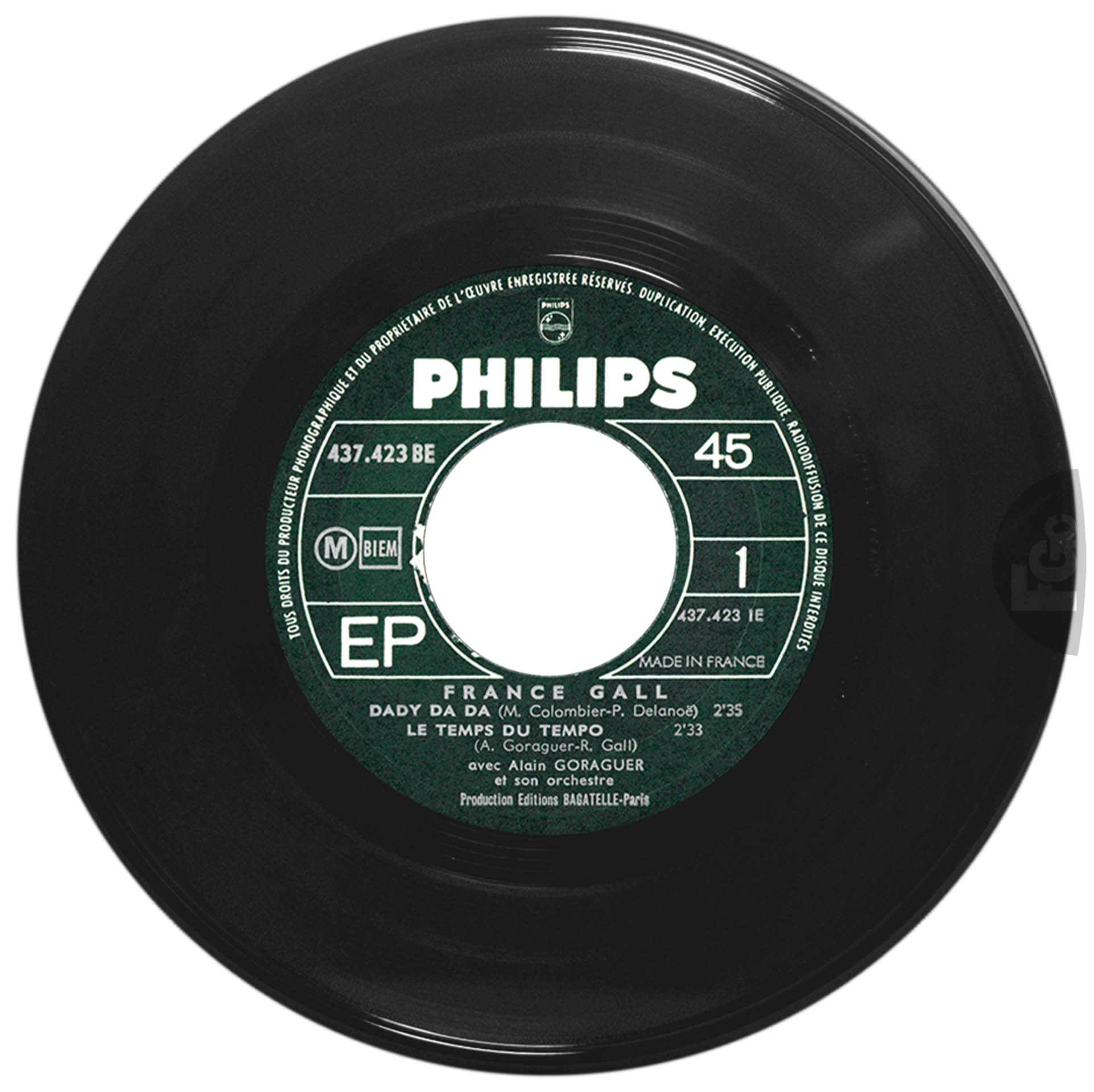 EP -Dady da da- France Gall Philips 437.423 BE 1968 avec languette disquaire