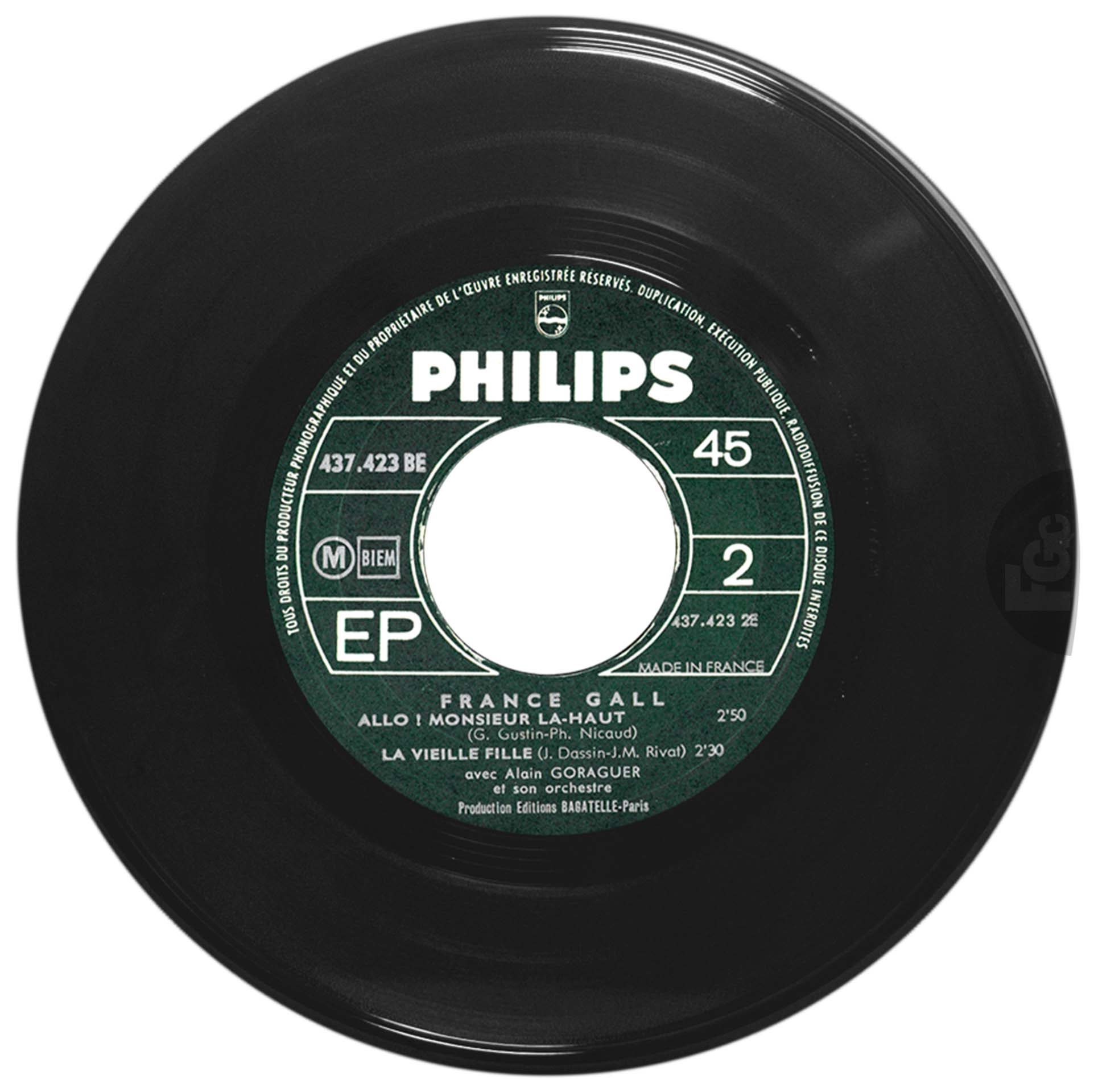 EP -Dady da da- France Gall Philips 437.423 BE 1968 avec languette disquaire