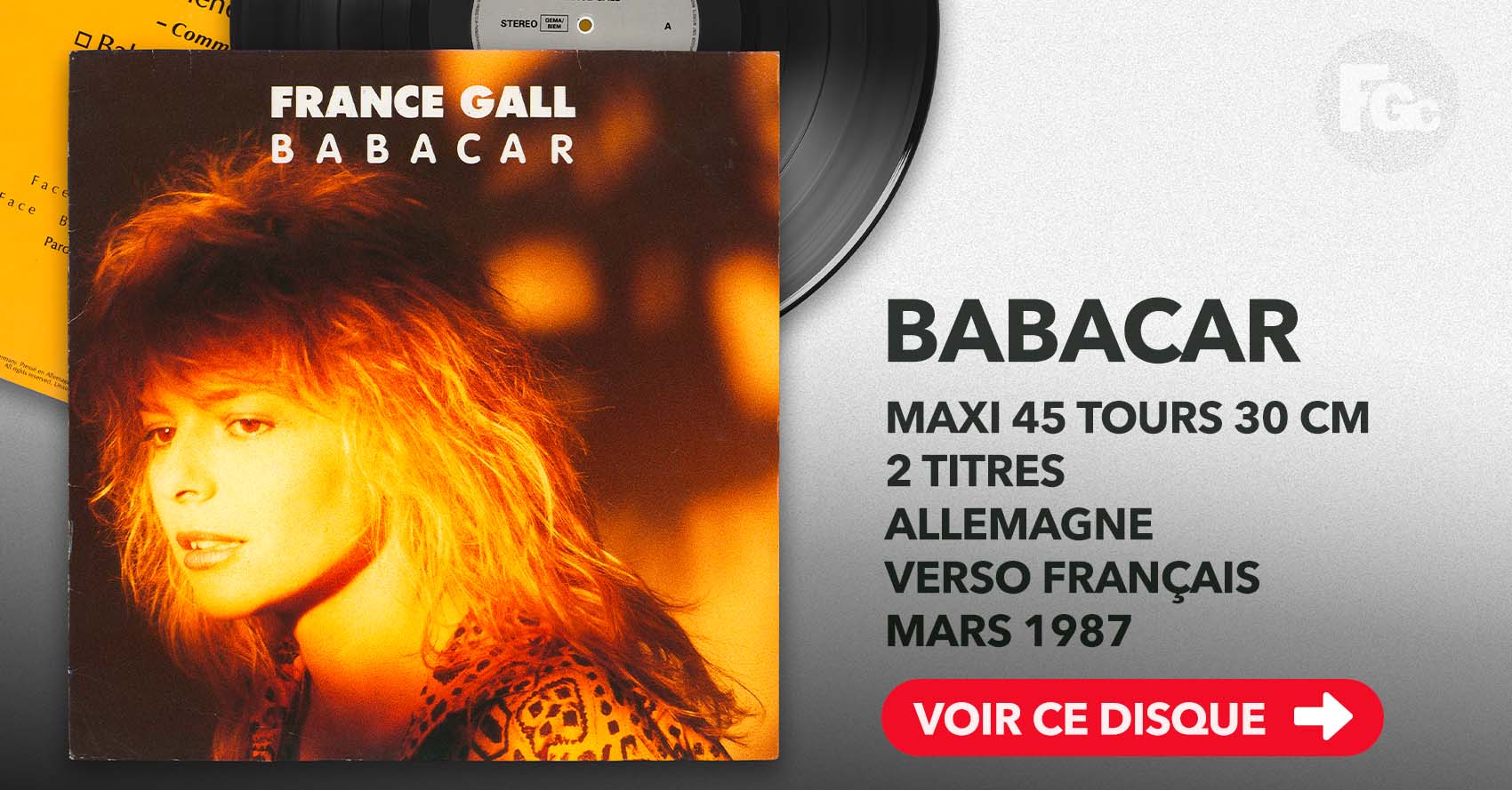 Maxi 45 tours Babacar France Gall Apache 248 441 0 1987 Allemagne extended