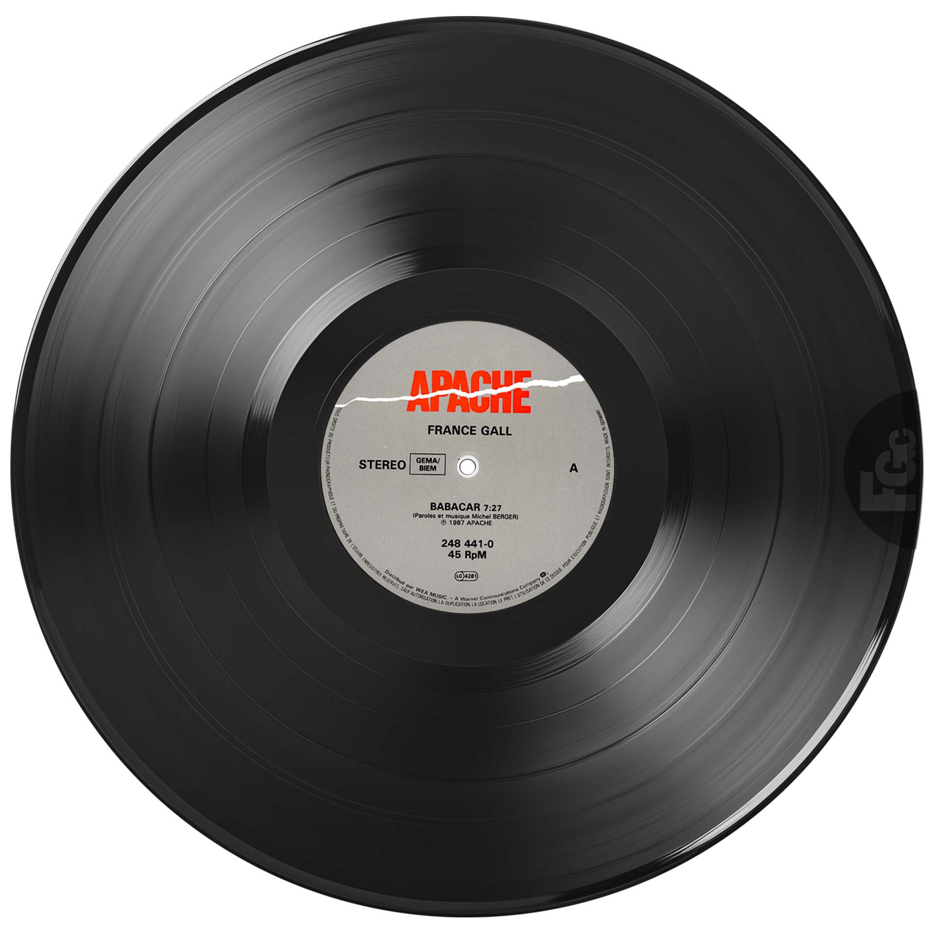 Maxi 45 tours Babacar France Gall Apache 248 441 0 1987 Allemagne extended