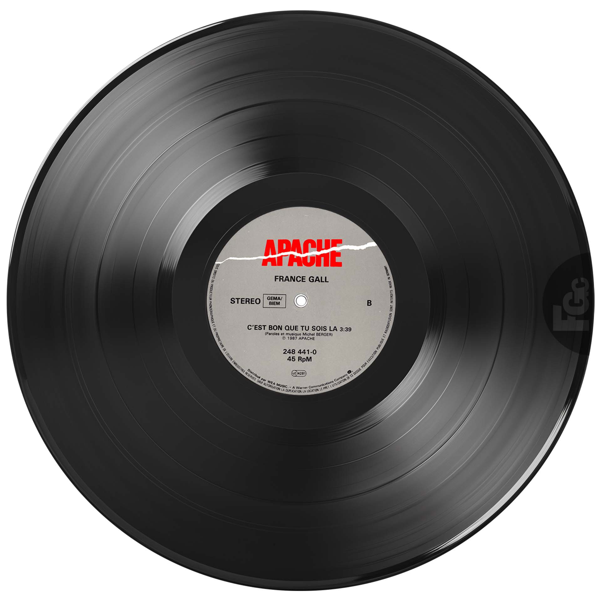 Maxi 45 tours Babacar France Gall Apache 248 441 0 1987 Allemagne extended