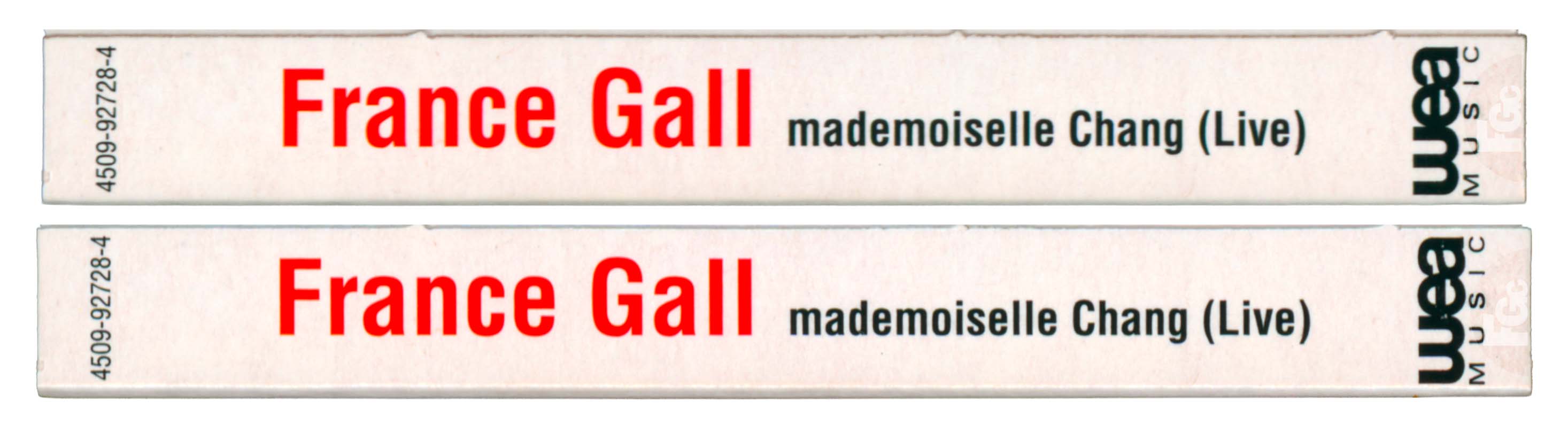 Cassette Mademoiselle Chang live France Gall Apache 1993