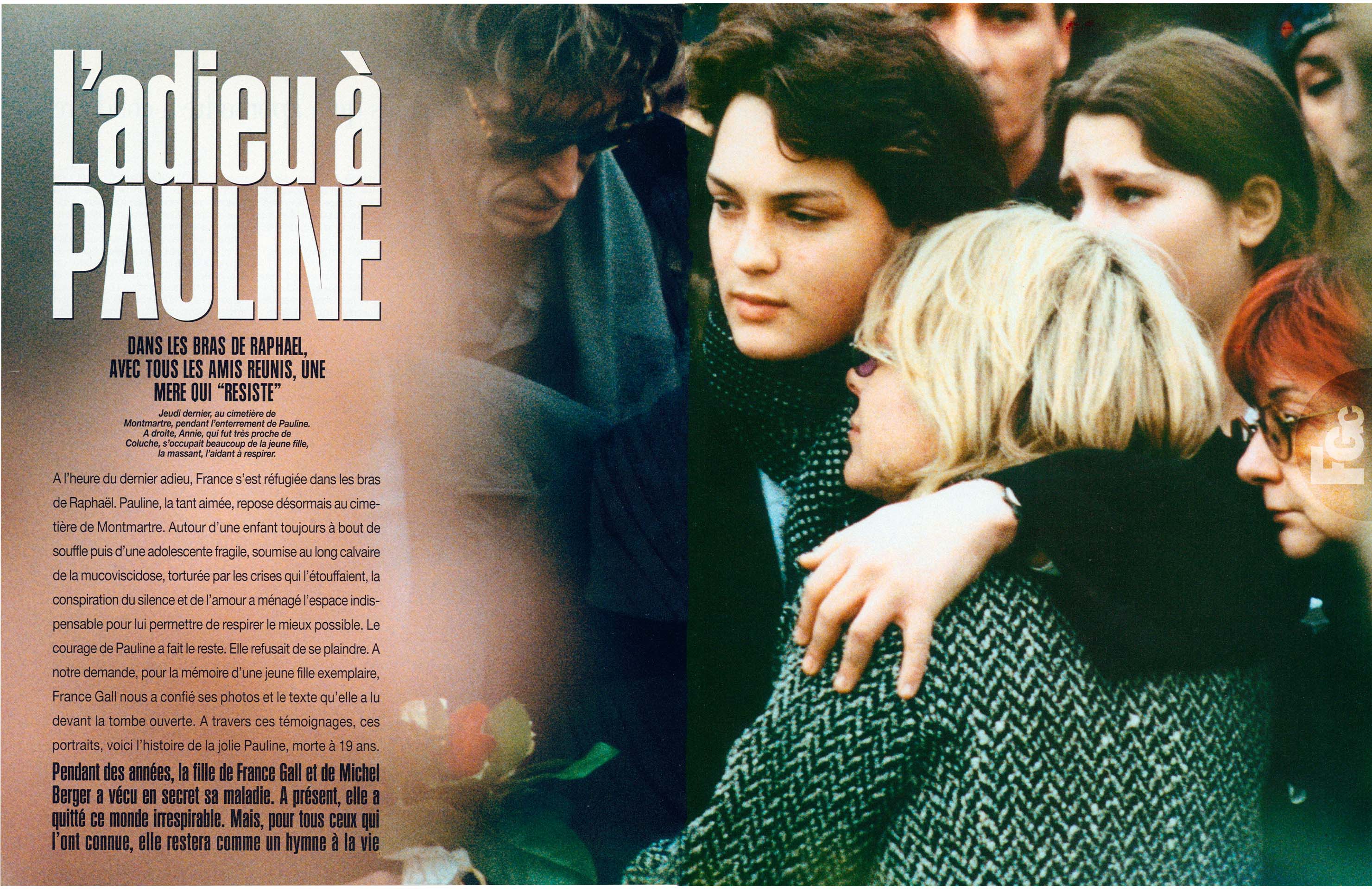 Article Paris Match 1997, France Gall et Pauline