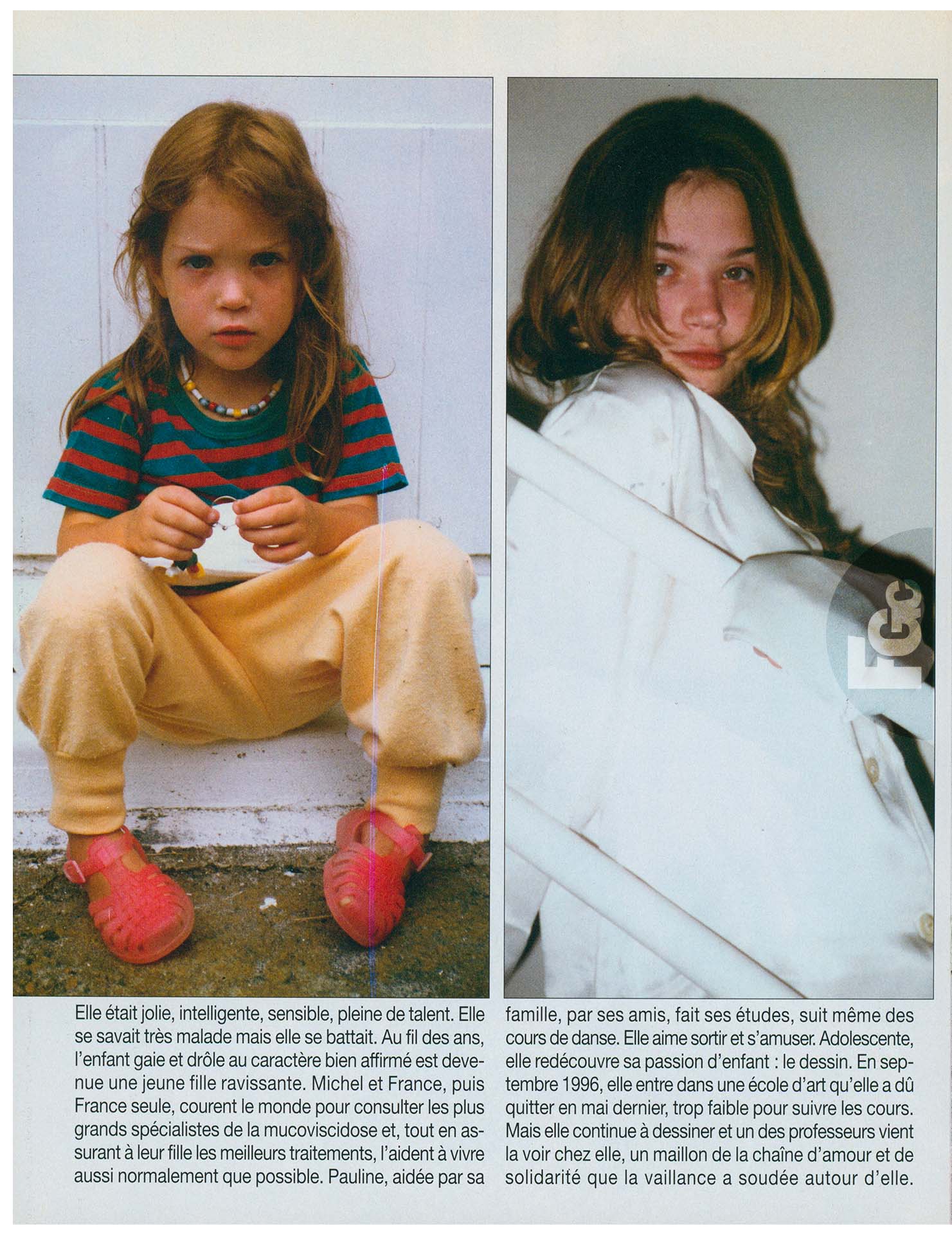 Article Paris Match 1997, France Gall et Pauline