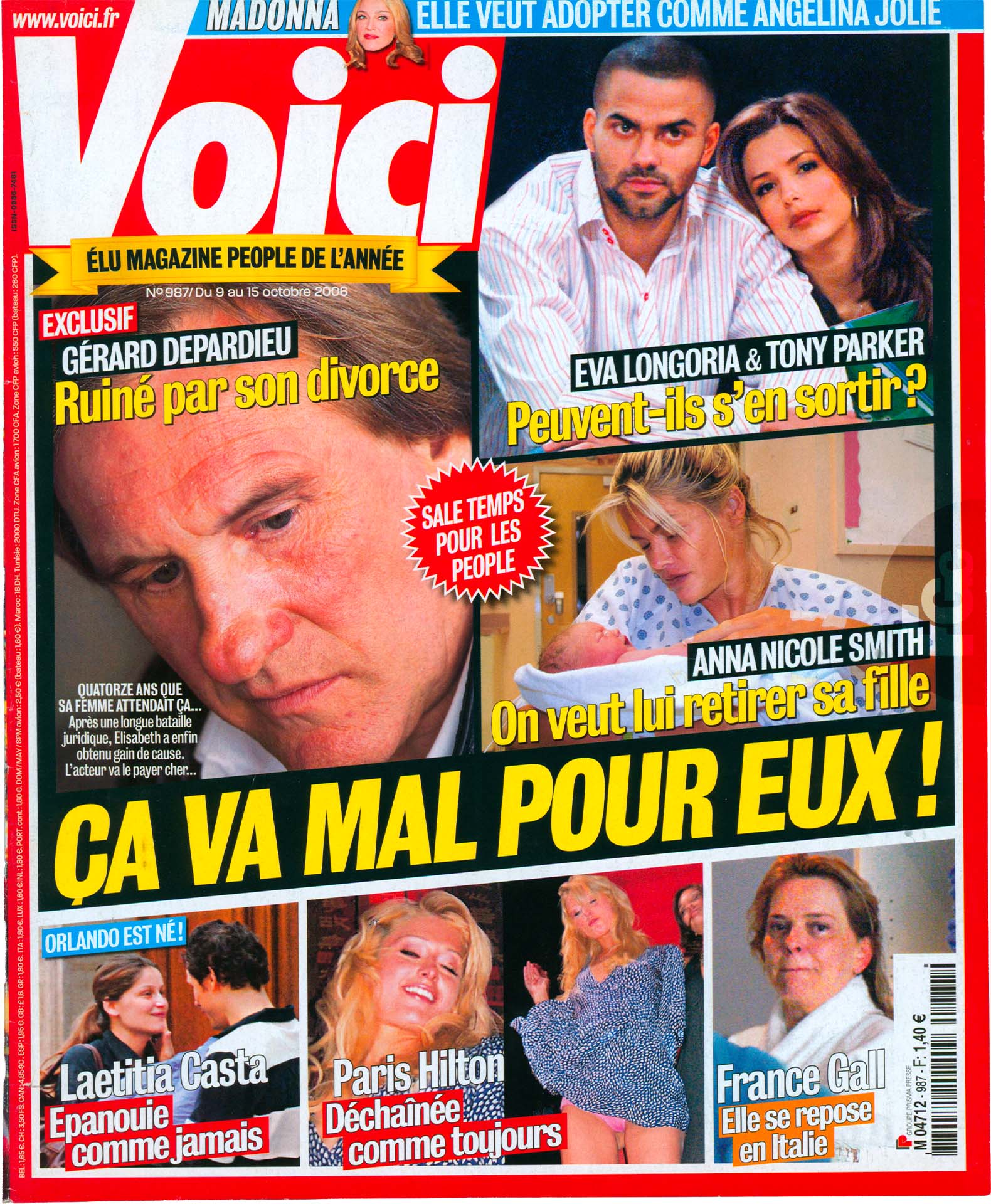Article Voici 2006, France Gall 59 ans cure Merano Italie
