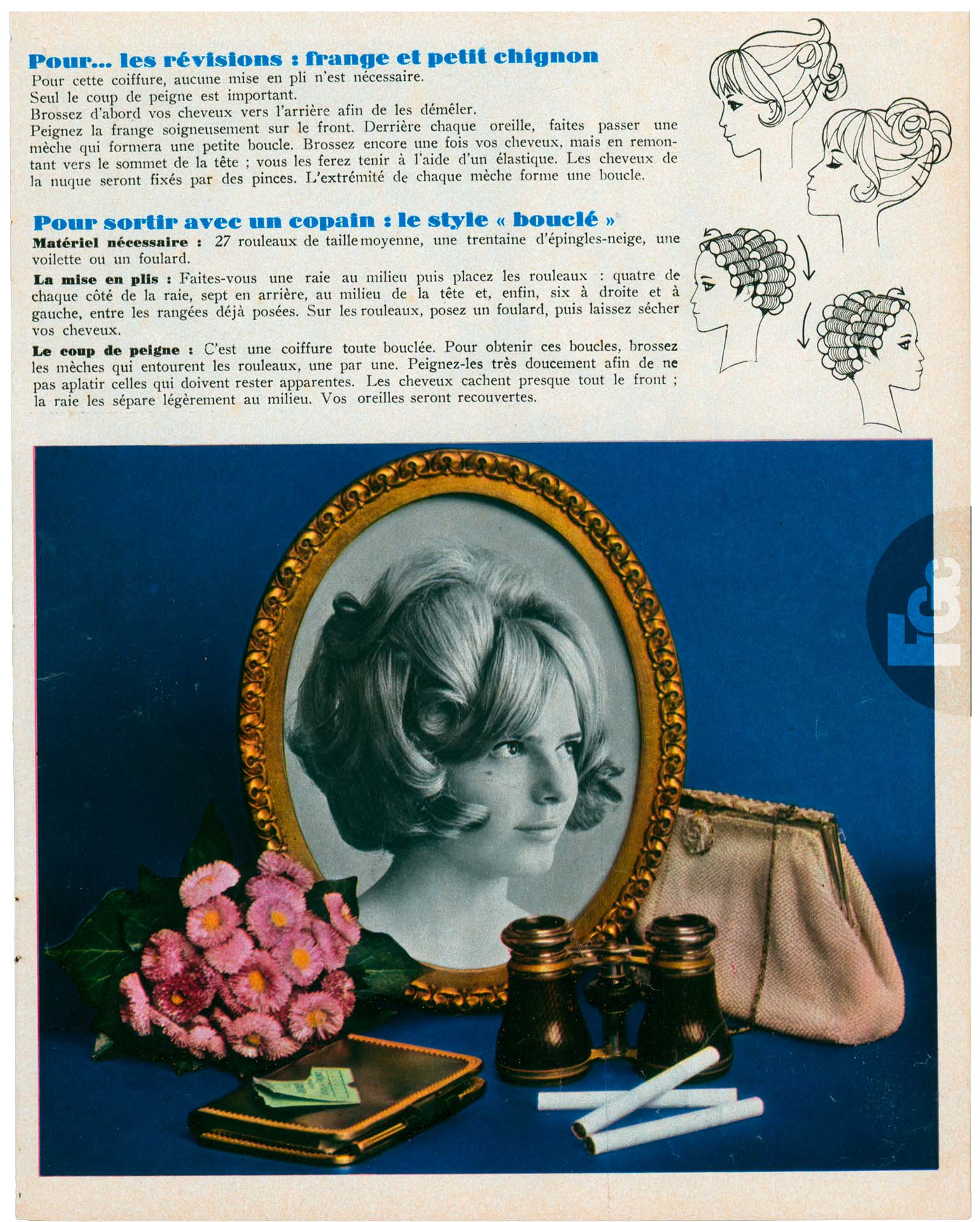 Article Mademoiselle âge tendre 1965, France Gall coiffures été
