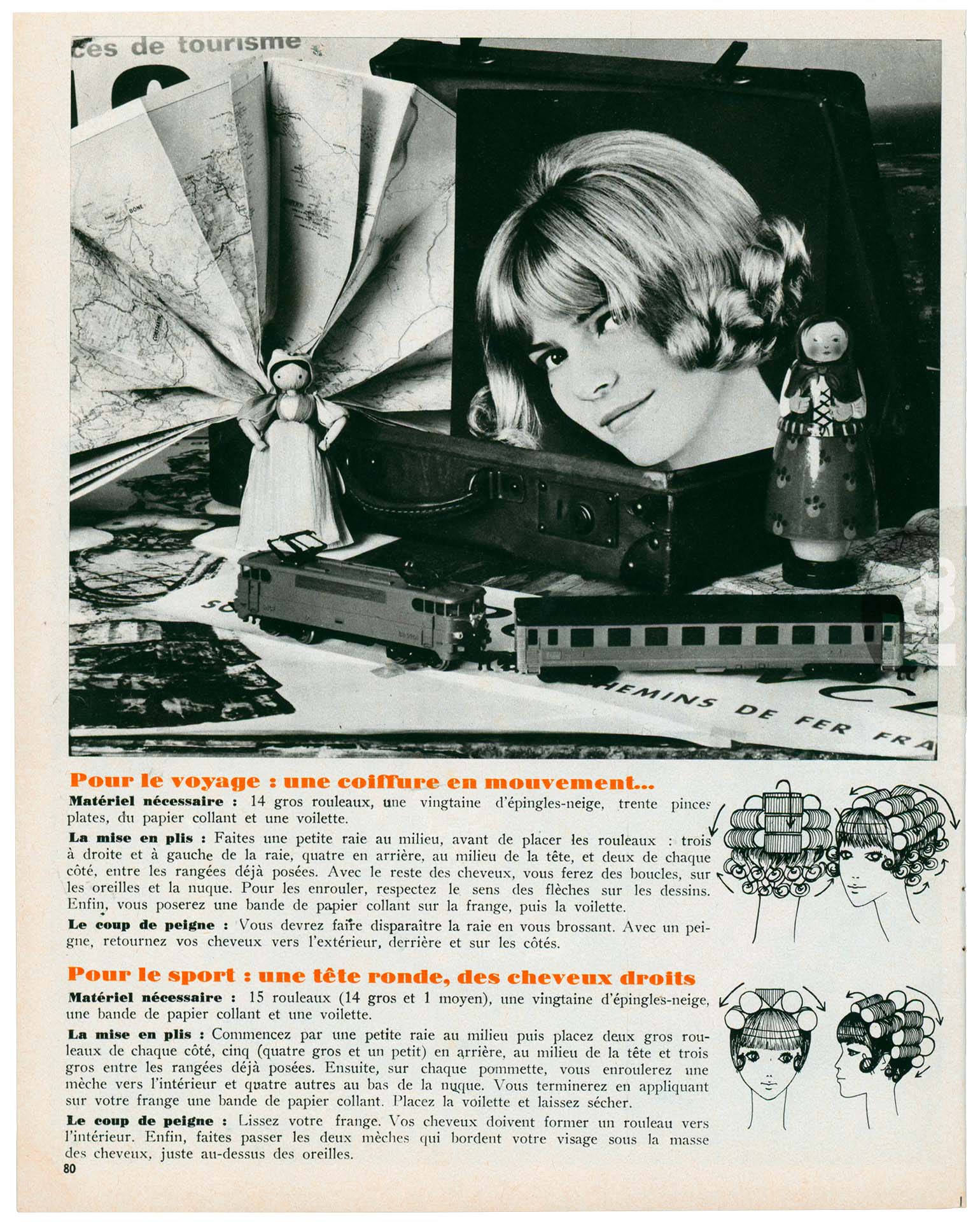 Article Mademoiselle âge tendre 1965, France Gall coiffures été