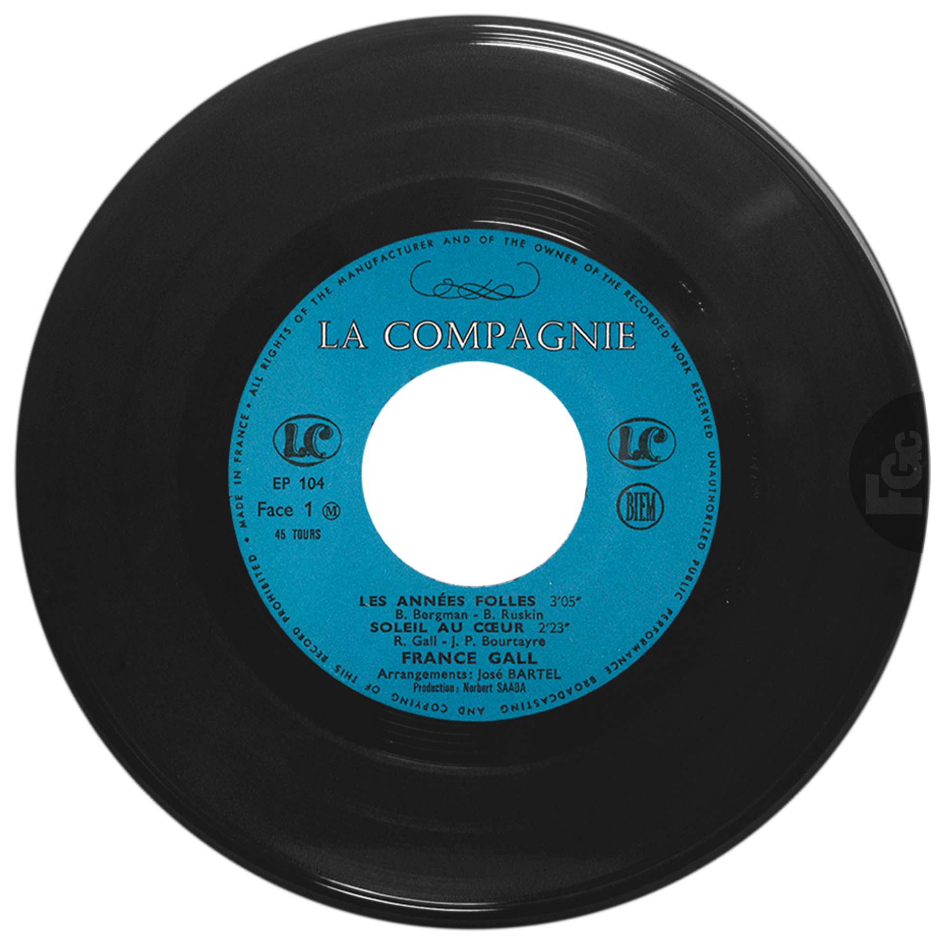 EP Les années folles France Gall La Compagnie EP 104 1969 languette rondelle bleue
