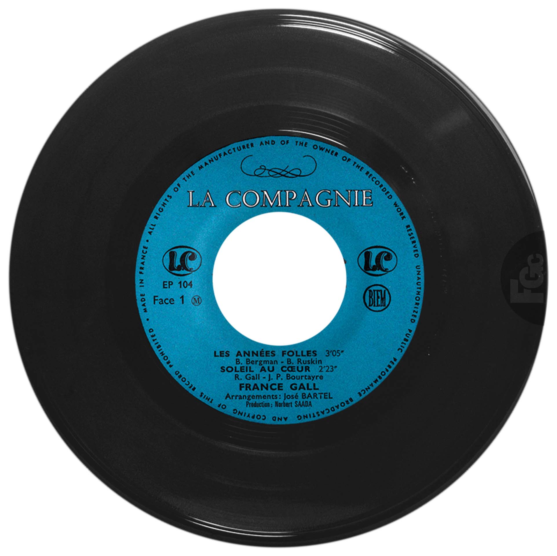 EP Les années folles France Gall La Compagnie EP 104 1969 rondelle bleue