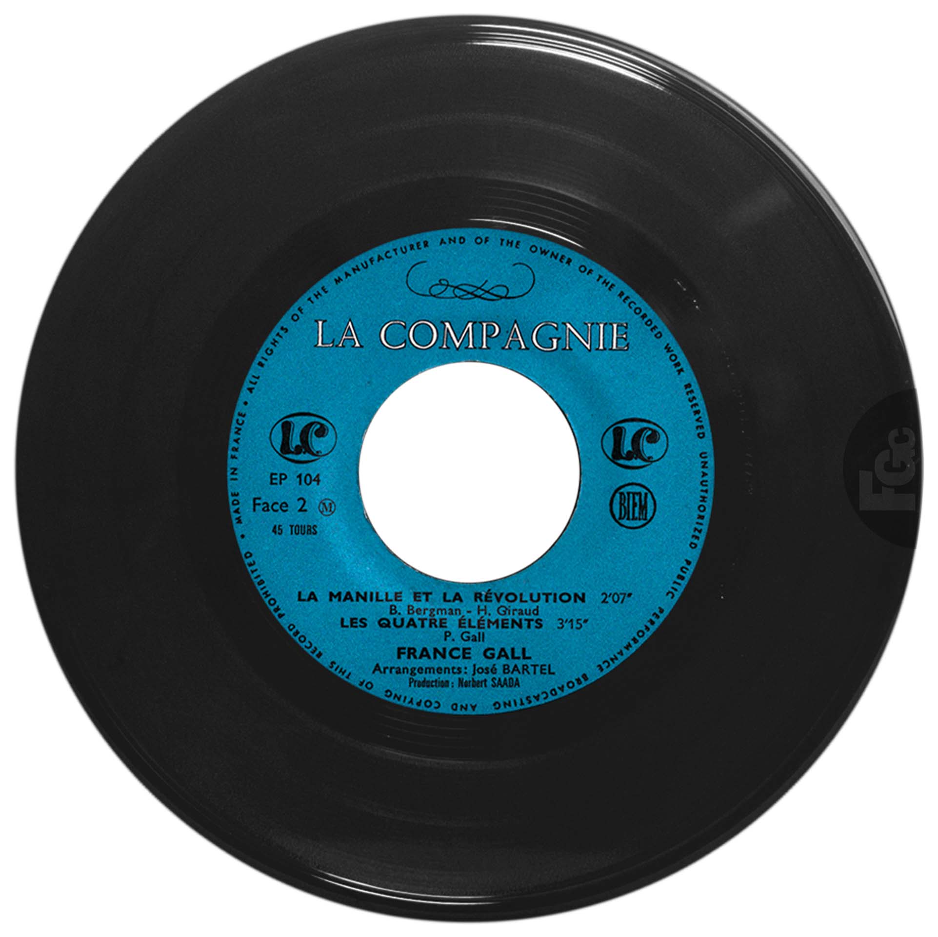 EP Les années folles France Gall La Compagnie EP 104 1969 rondelle bleue