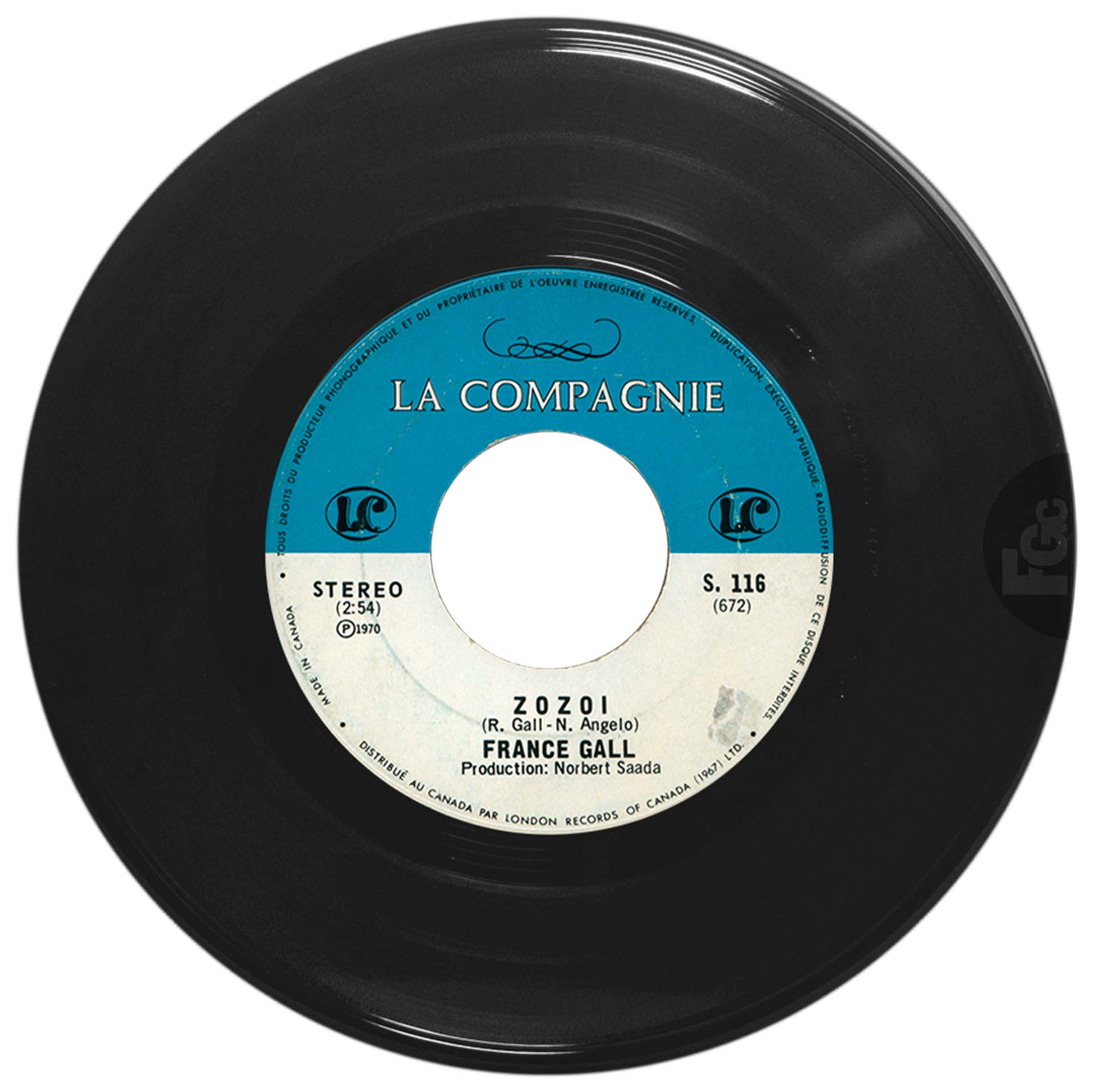 45 tours Zozoï France Gall La Compagnie S. 116 Canada 1970 pochette London