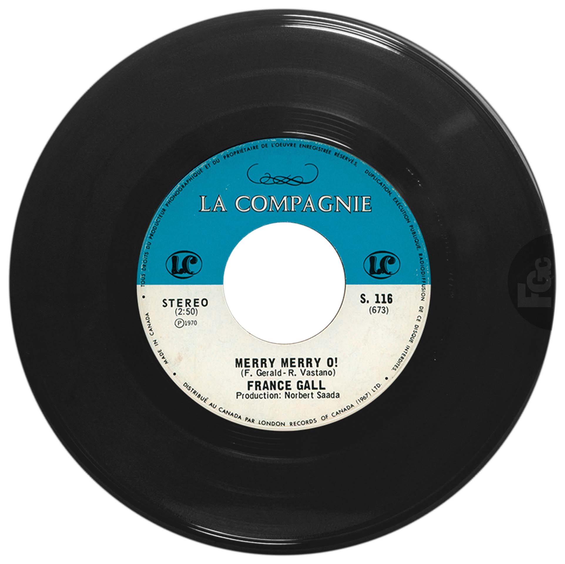 45 tours Zozoï France Gall La Compagnie S. 116 Canada 1970 pochette London