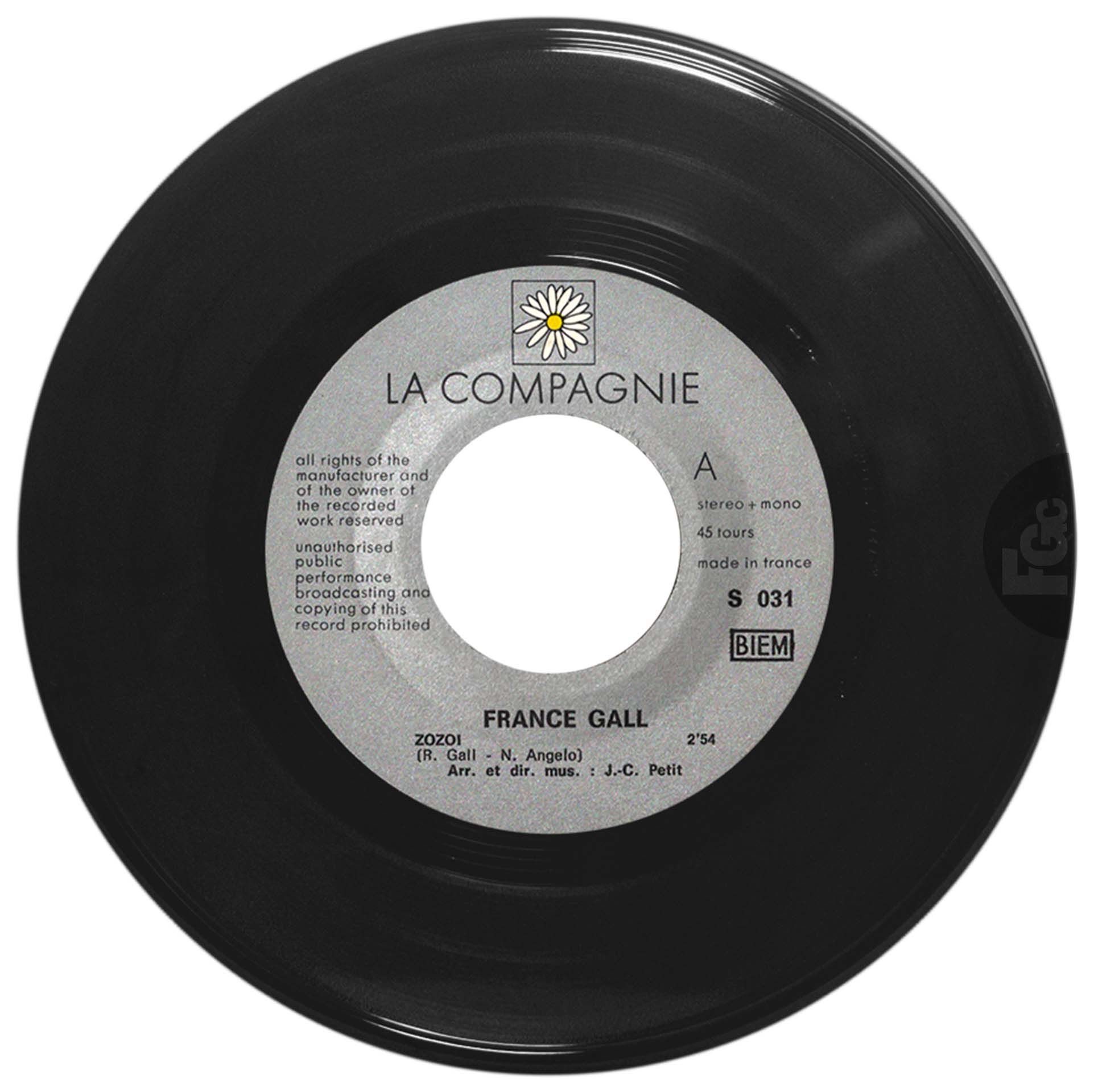 45 tours Zozoï France Gall La Compagnie S 031 France 1970