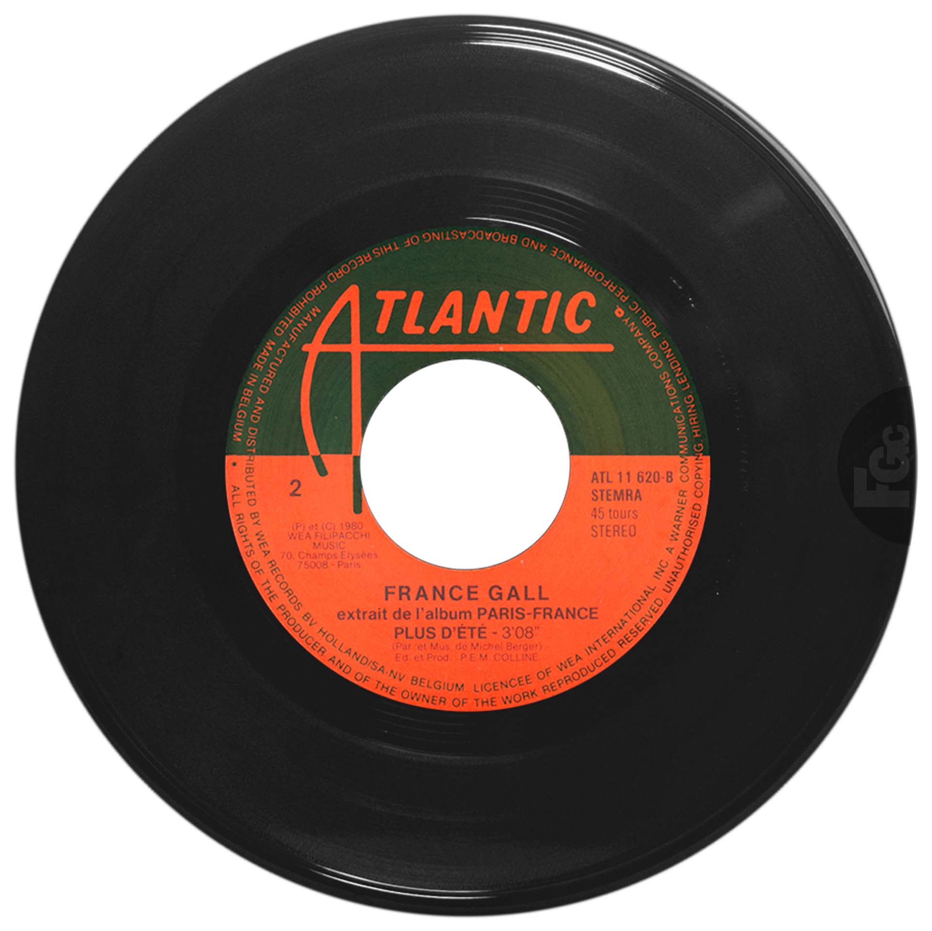 45 tours Bébé comme la vie France Gall Atlantic ATL 11620 Pays-Bas 1980
