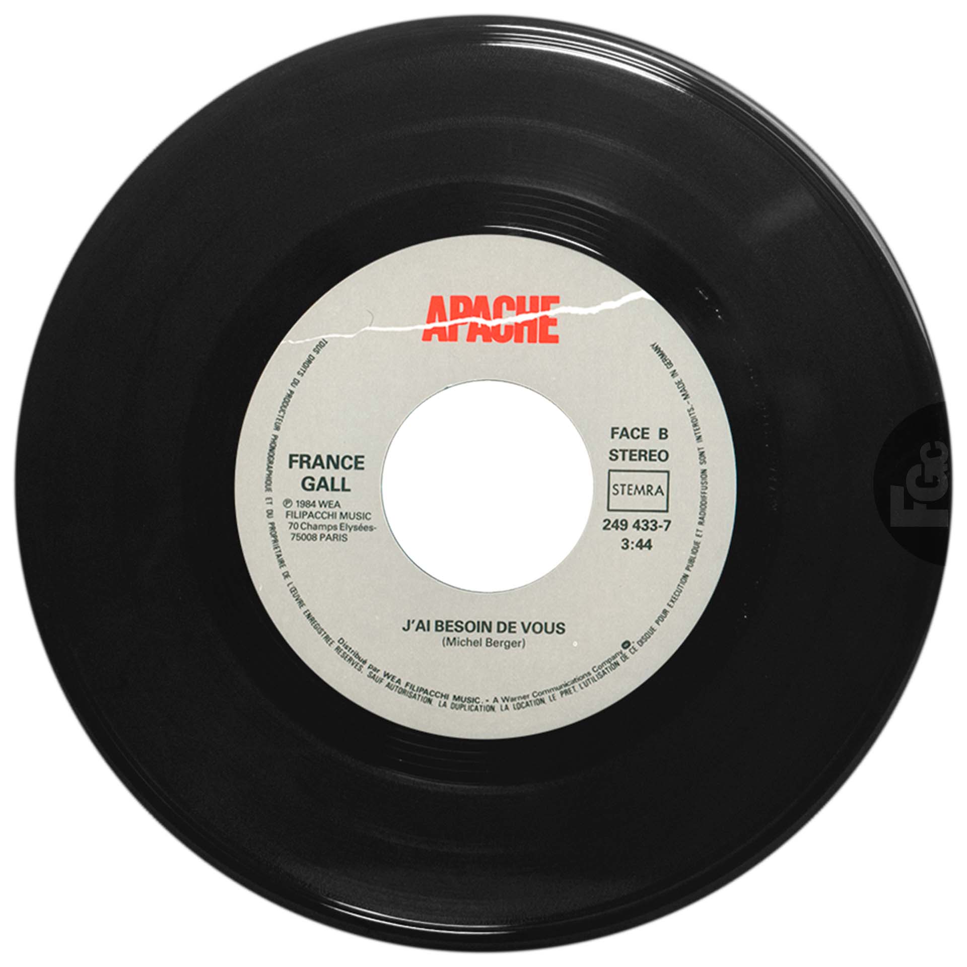 45 tours Débranche France Gall WEA 24 9433-7 Pays-Bas 1984 Stemra