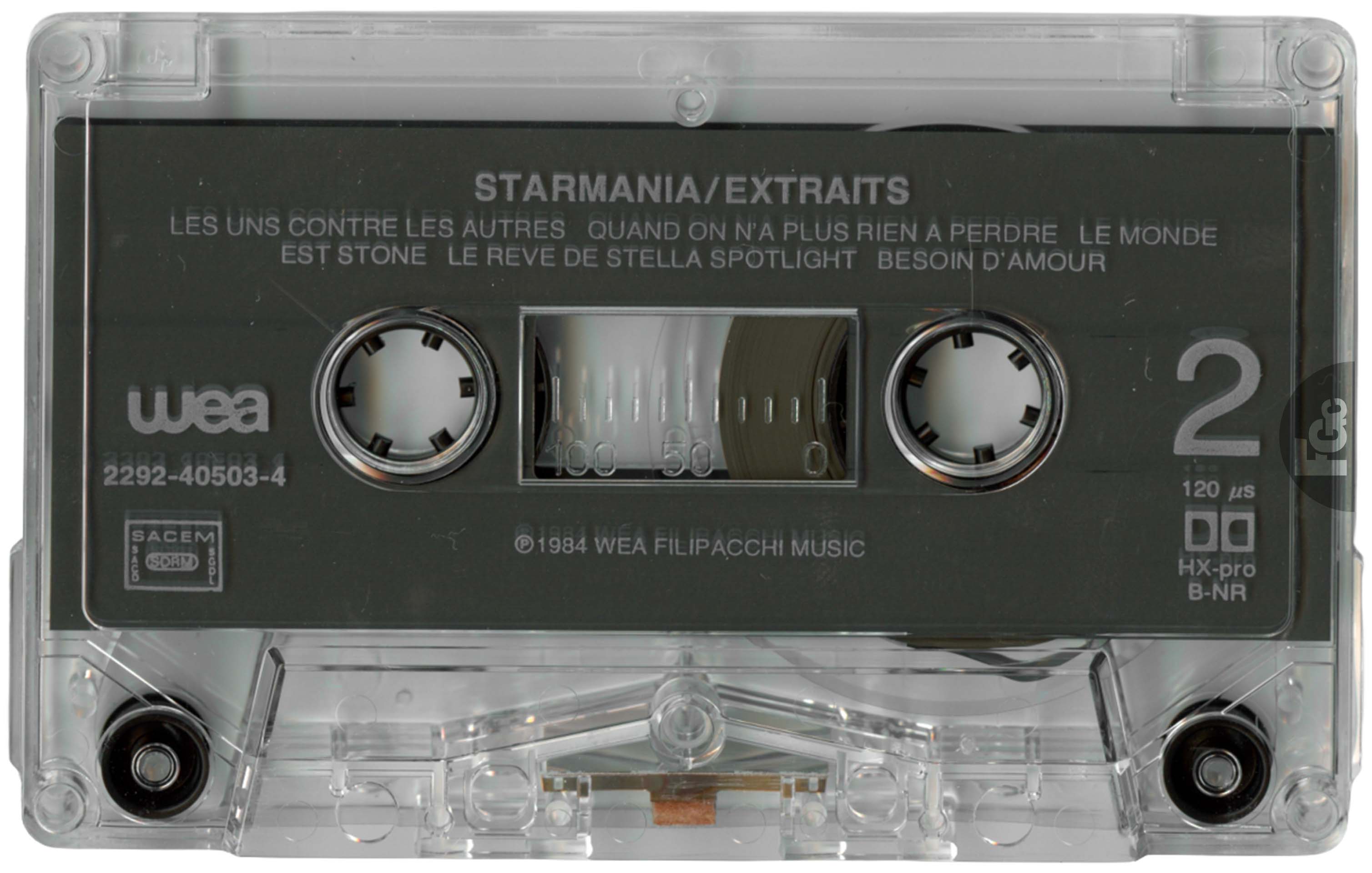 Cassette Starmania pochette rouge France WEA 2292-40503-4 1984