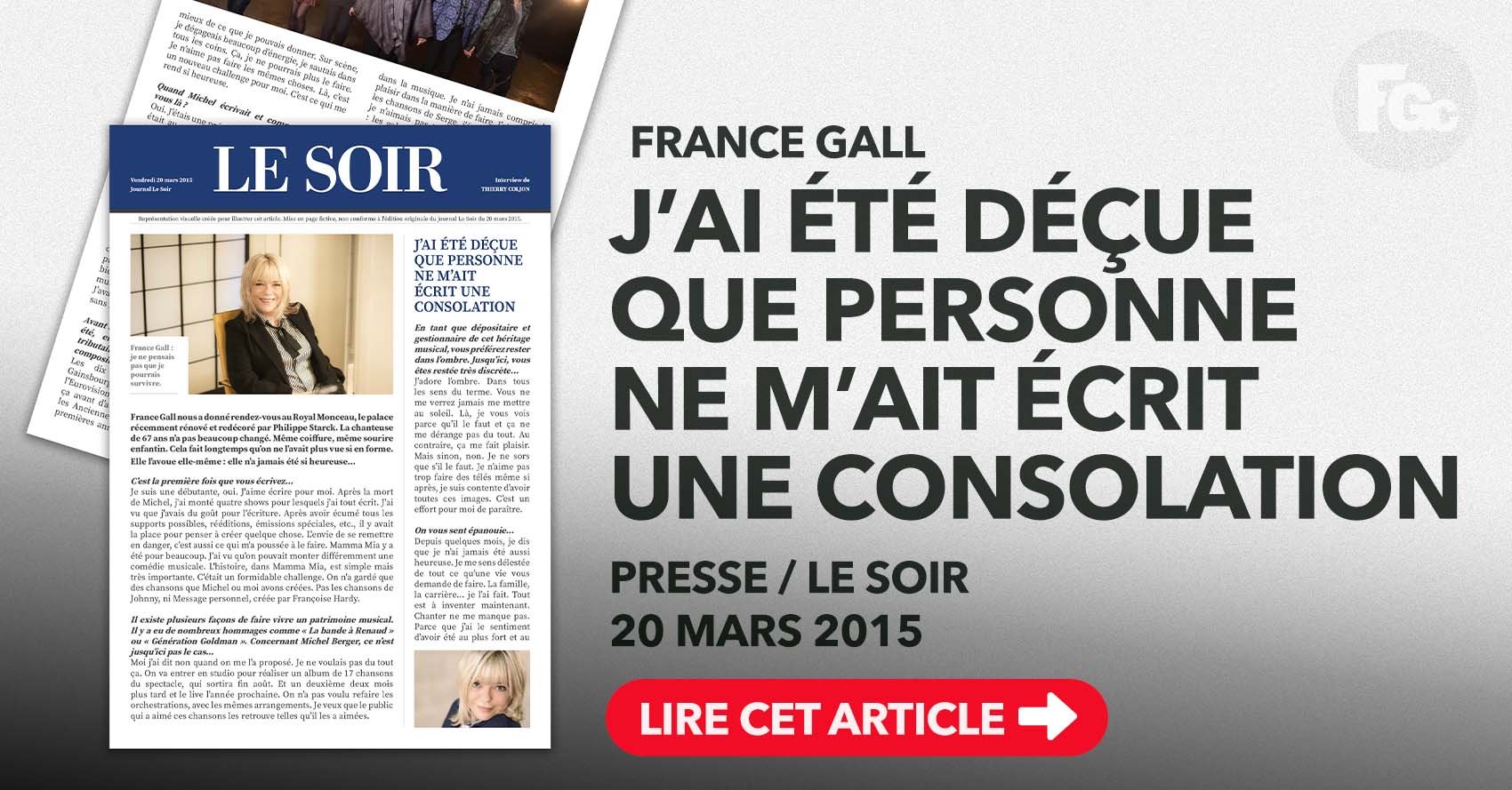 Interview France Gall Le Soir 2015, Royal Monceau, Thierry Coljon