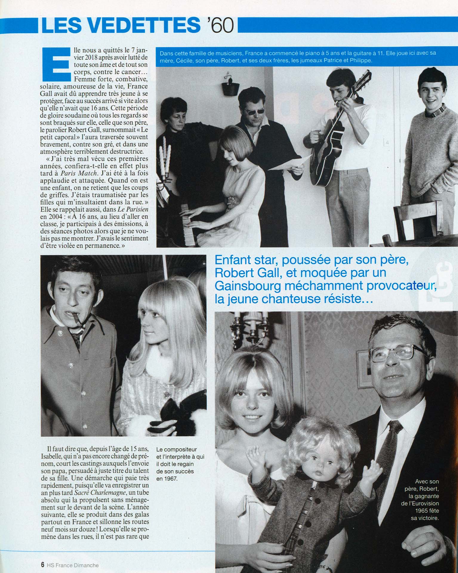Hors-série de France Dimanche consacré à France Gall publié en novembre 2019.