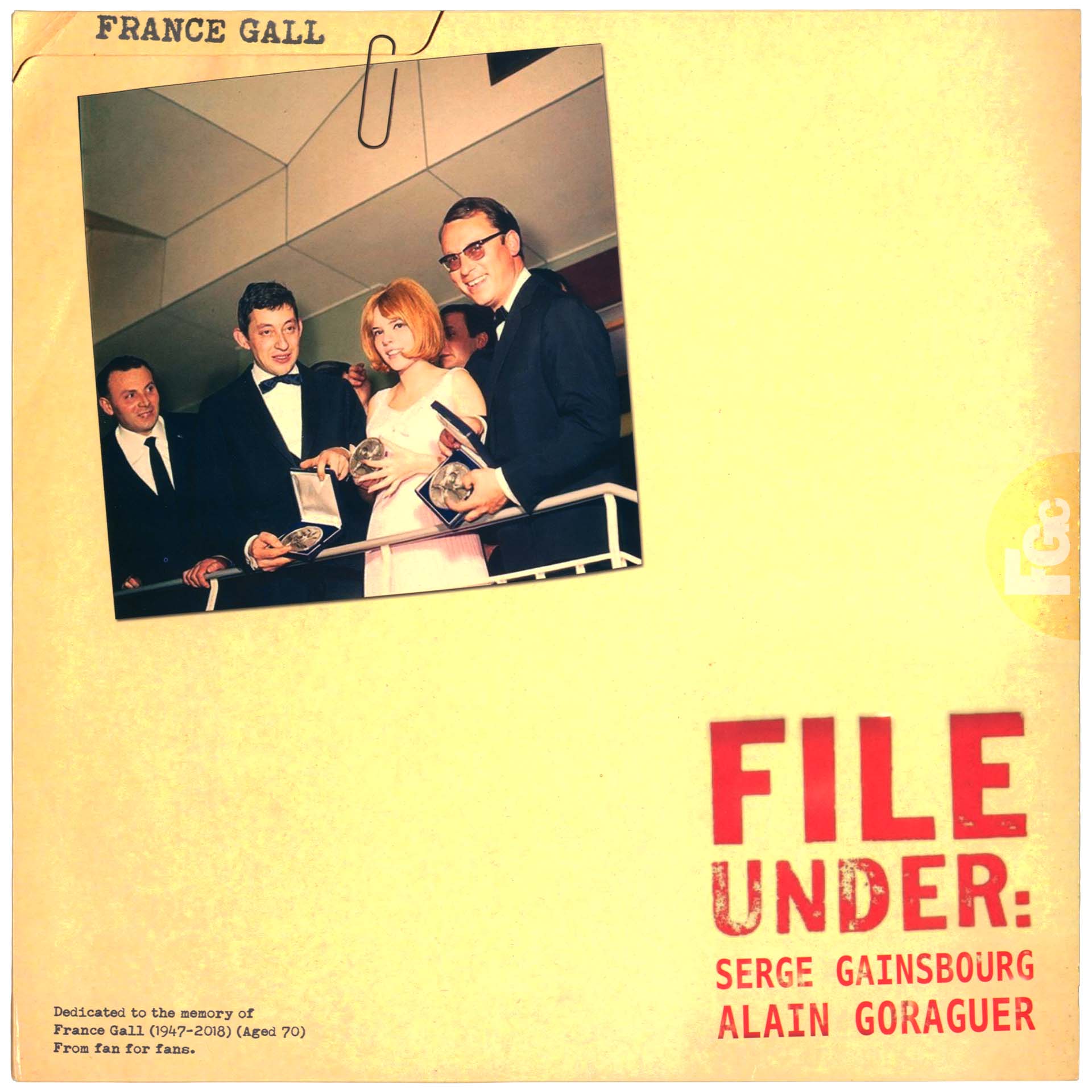33 tours File Under France Gall Serge Gainsbourg Alain Goraguer 2021 vinyle jaune